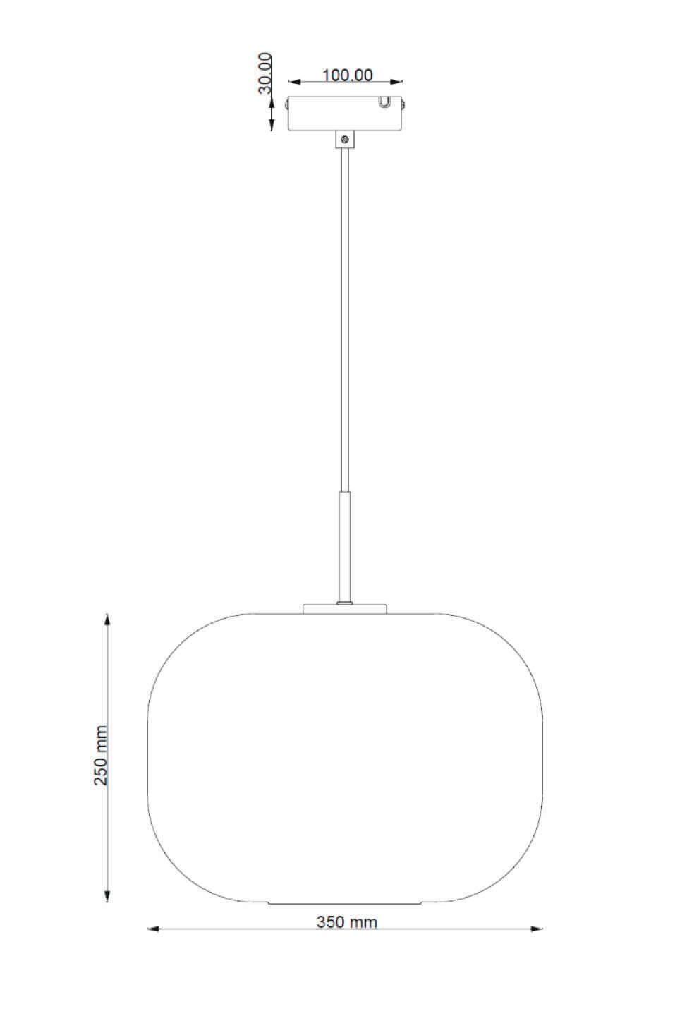 Mål på Cuscino Stor E27 Pendel Titanium