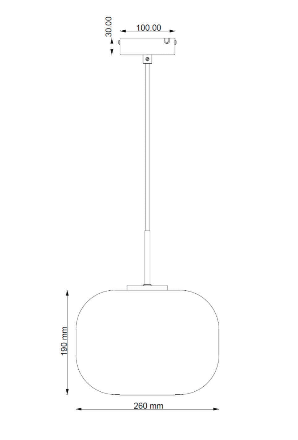 Mål på Cuscino Medium E27 Pendel Titanium