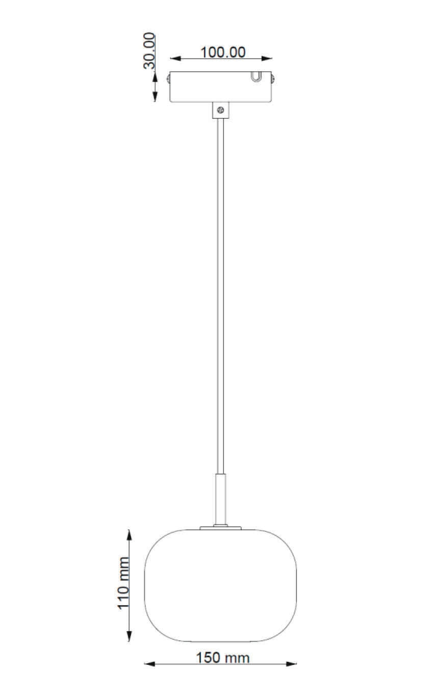 Mål på Cuscino Lille G9 Pendel Titanium