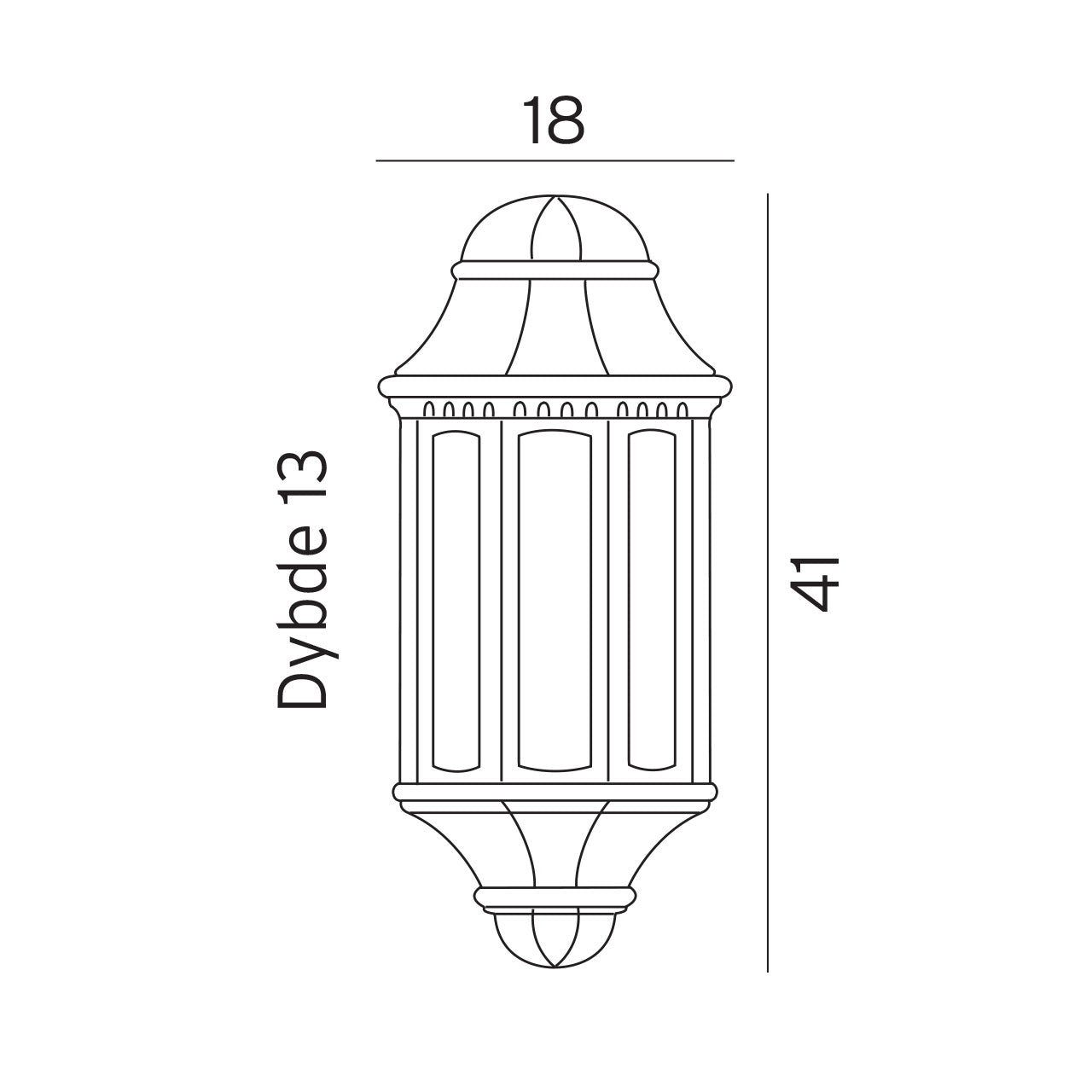 Norlys Genova sort, E27 IP54 46W - Udendørslampe
