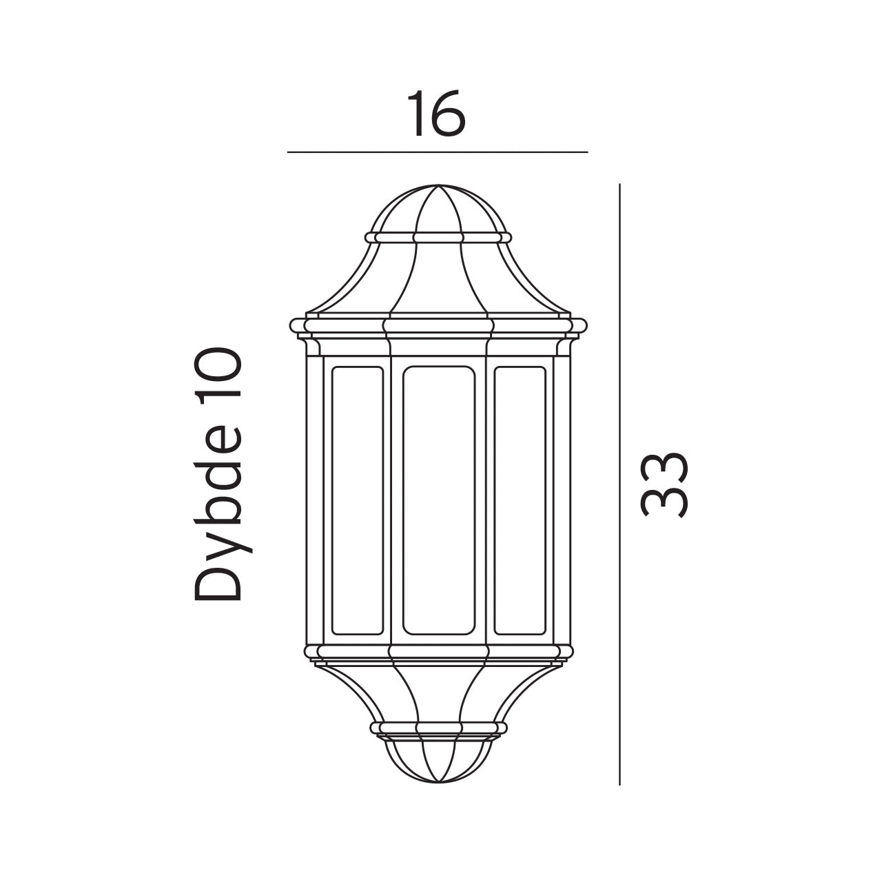 Norlys Genova Mini sort, E27 IP54 46W - Udendørslampe