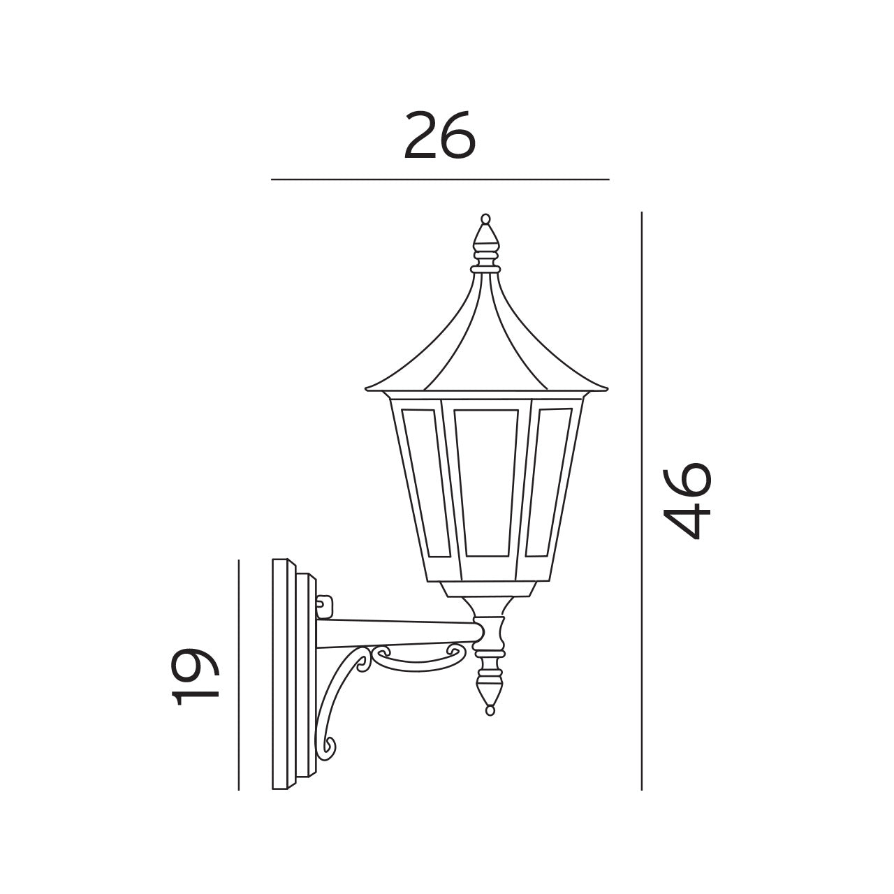 Norlys Rimini Sort, E27 IP54 46W - Udendørslampe