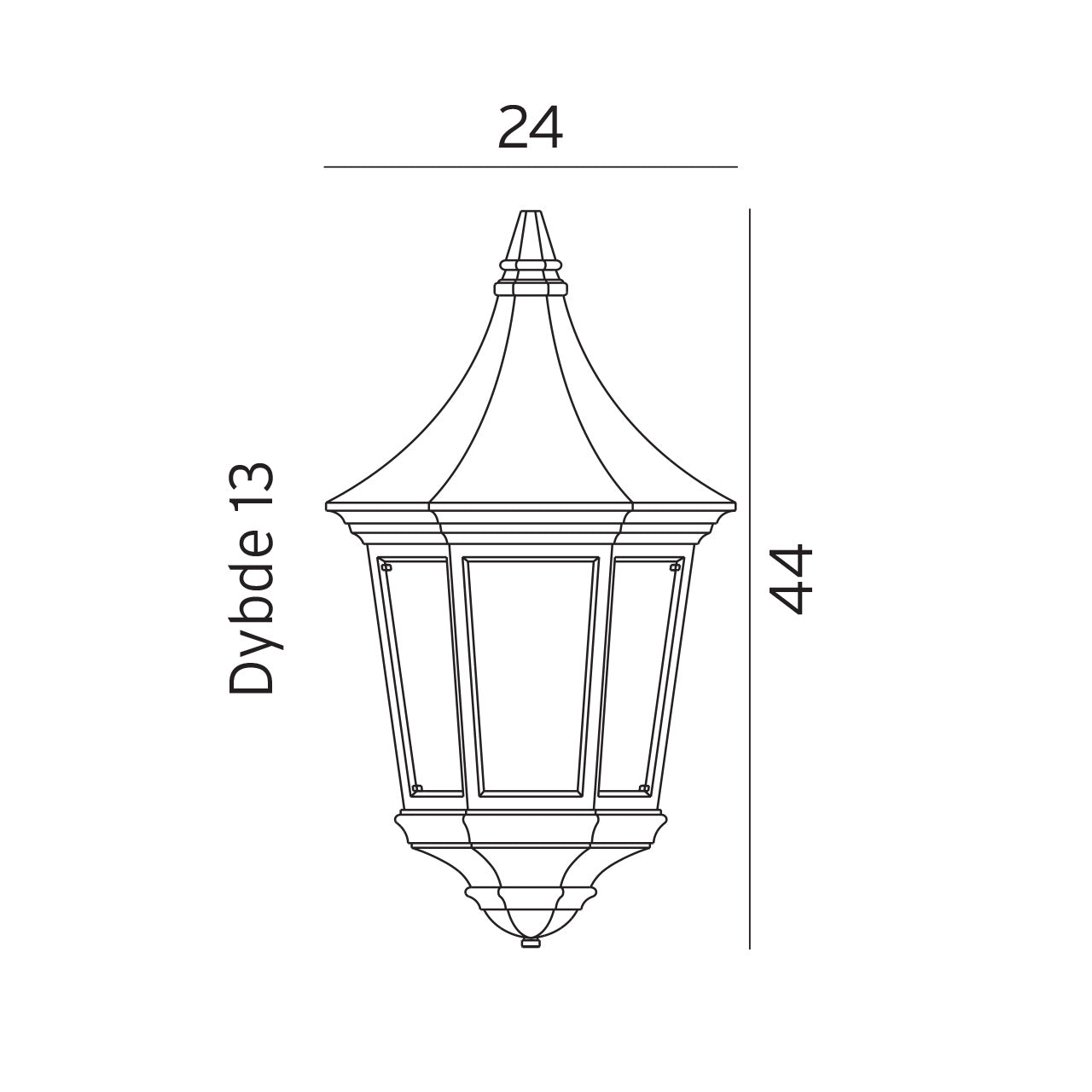 Norlys Venedig Sort, E27 IP54 46W - Udendørslampe