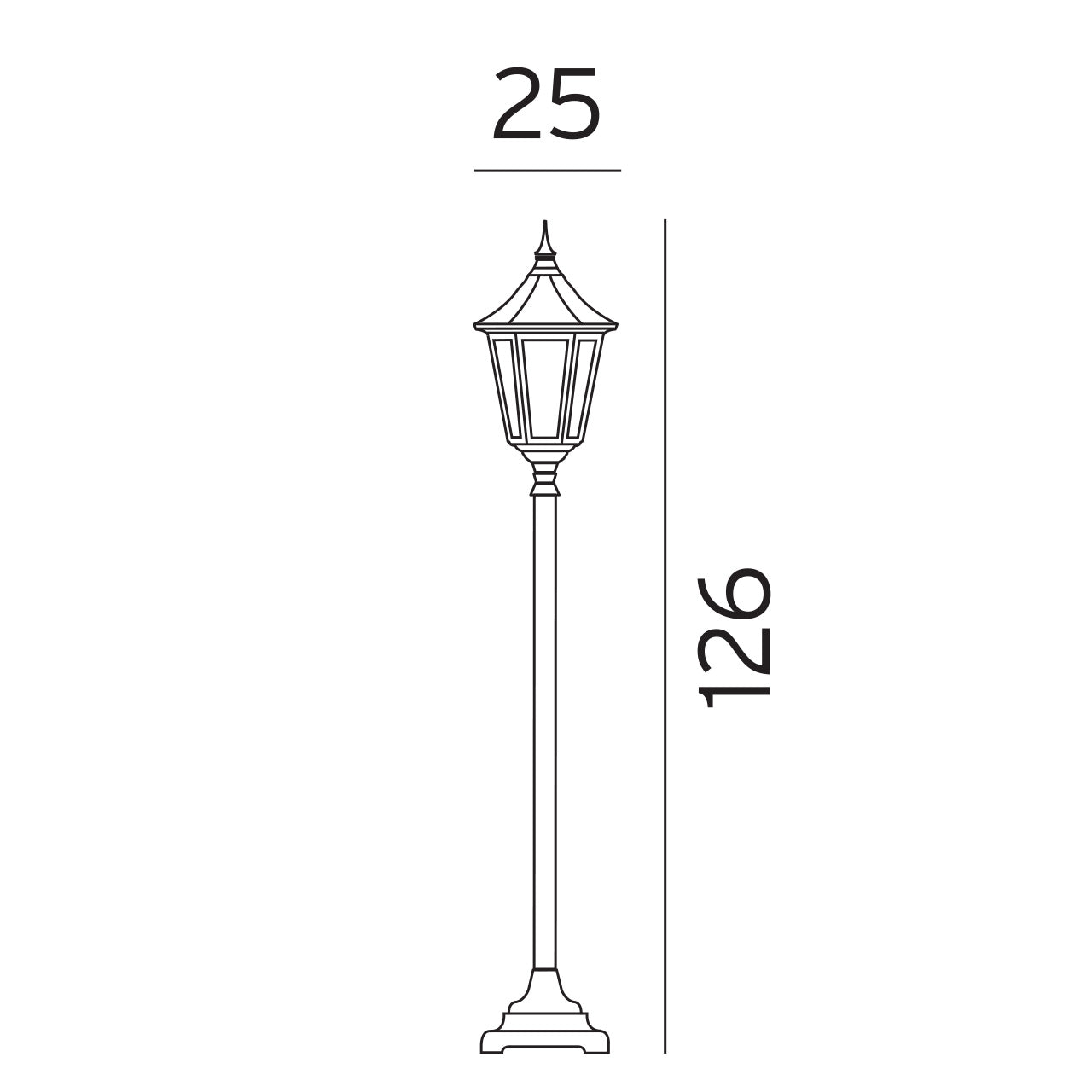 Norlys Modena Bed Sort, E27 IP54 77W - Udendørslampe