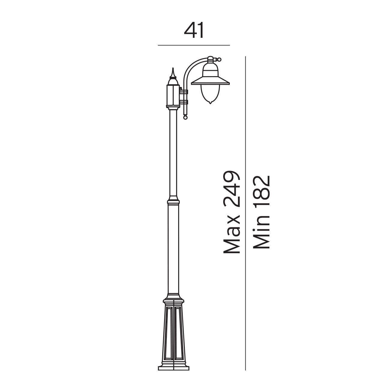 Norlys Como sort, E27 IP54 57W - Udendørslampe