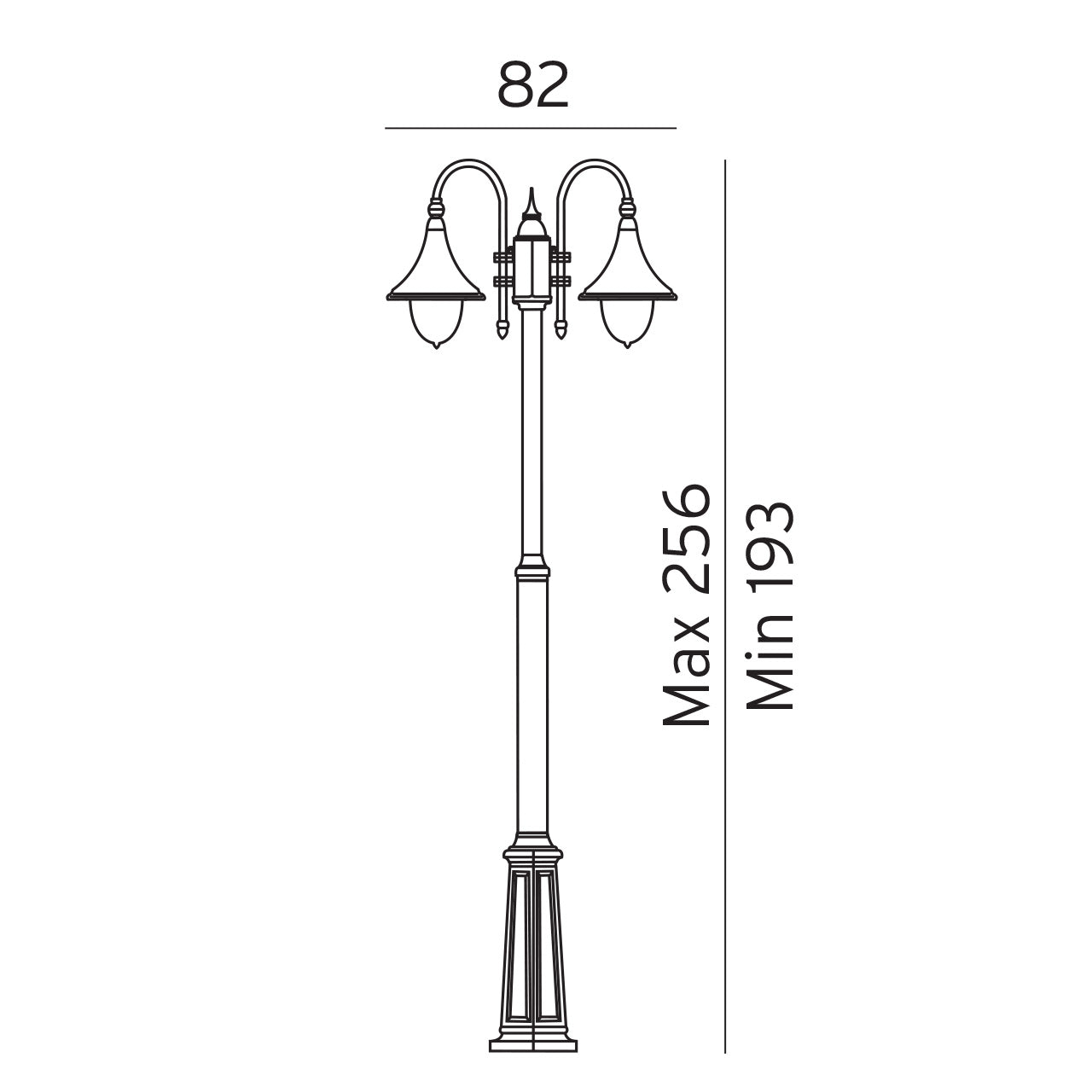 Norlys Firenze sort, E27 IP54 2 x 57W - Udendørslampe