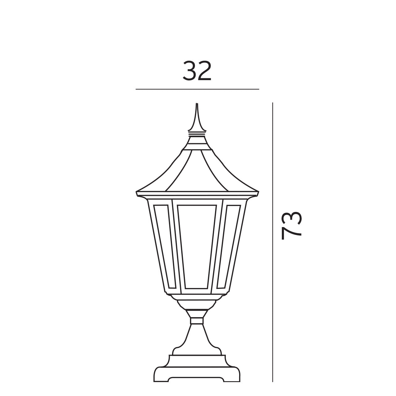 Norlys Modena Big Sort, E27 IP54 77W - Udendørslampe