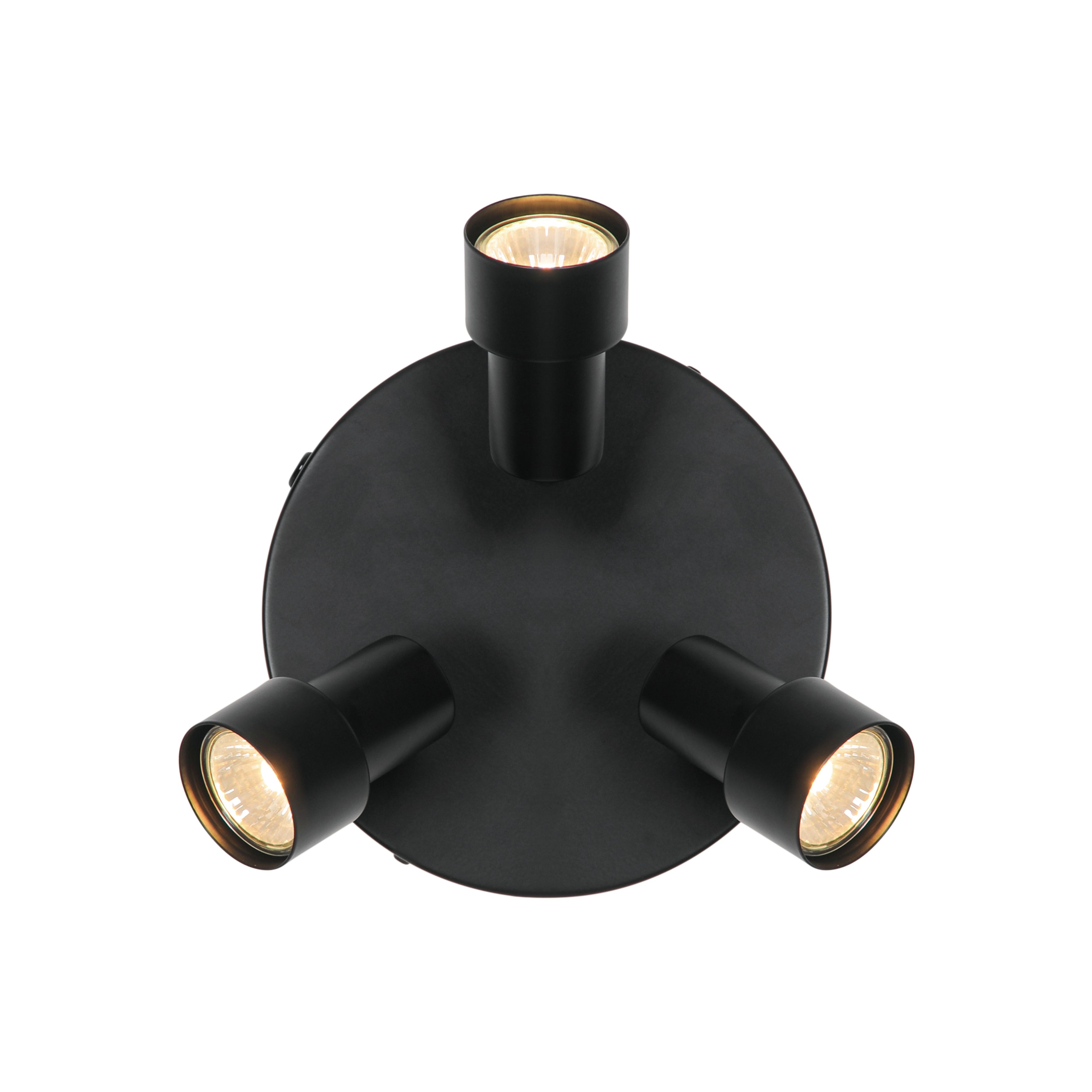 Under Nordlux Boston 3-rondel Ceiling Light i Sort