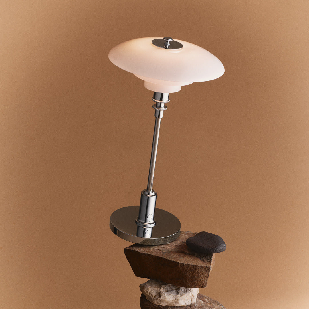 Bordlampe LED Portable PH 2/1 i krom oktoberbillede