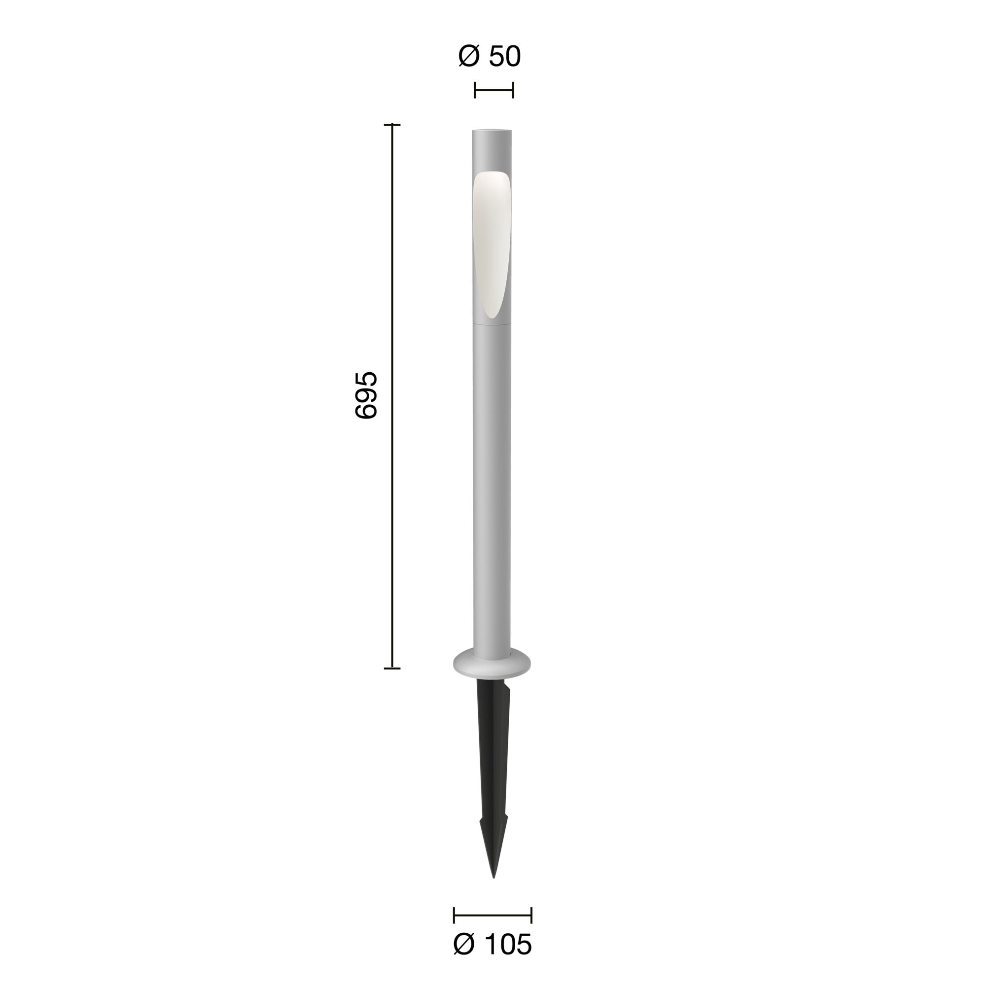 Flindt Garden Pullert Alu Høj M/Anker og U/Adapter LED 3000K