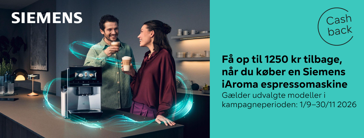 Siemens Banner Cashback kampagne på Espressomaskiner
