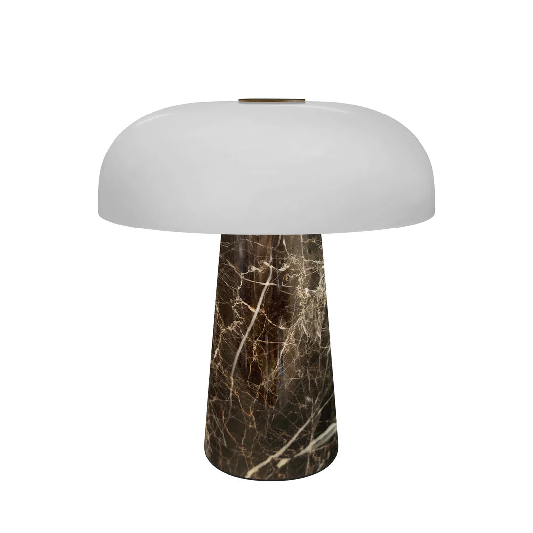 Slukket Glossy Mini Portable Bordlampe Grå brun