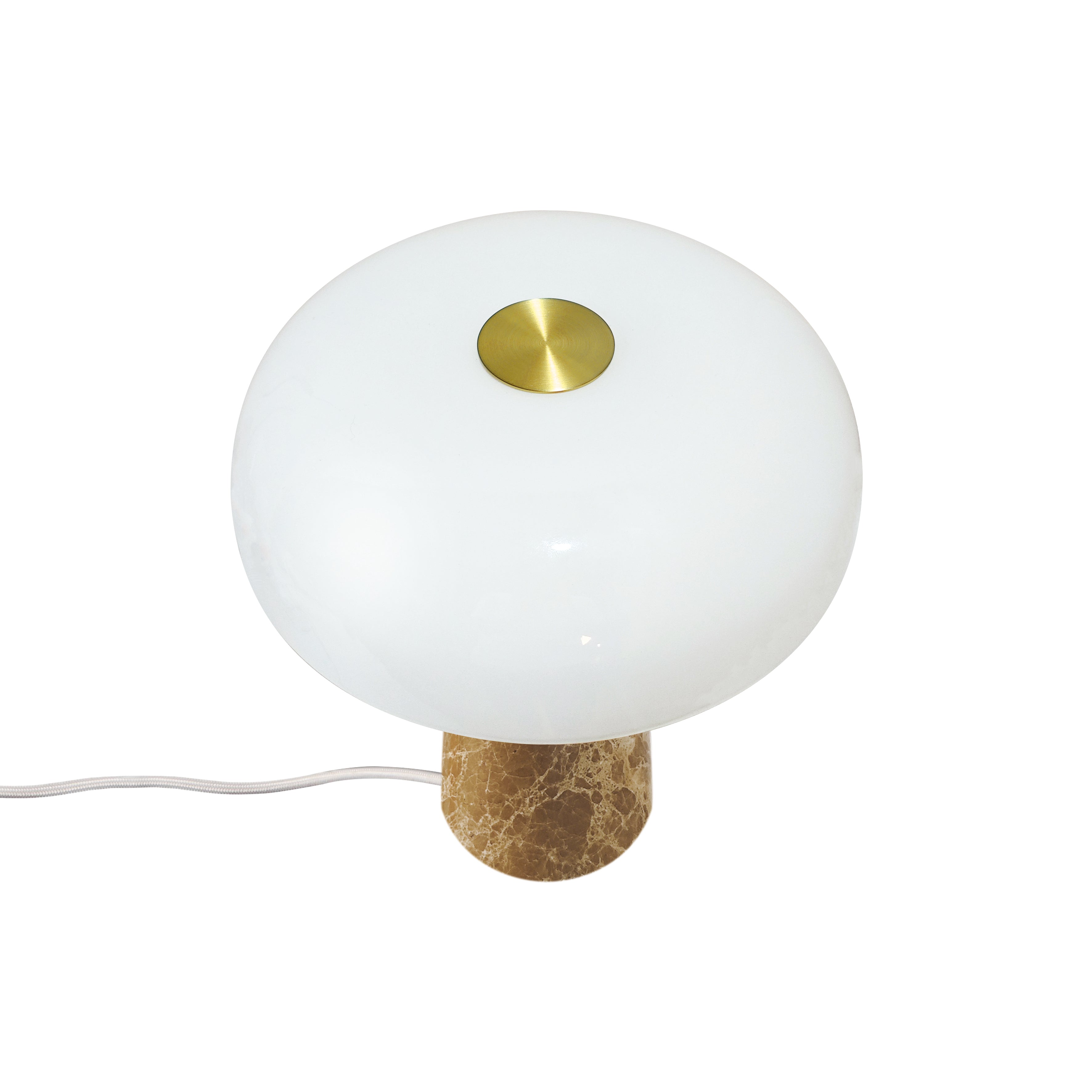 Vinkel oppefra på Nordlux Glossy Mini Bordlampe i Beige