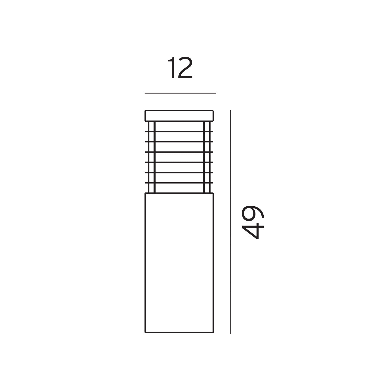 Norlys Halmstad galvaniseret stål lys, E27 IP65 46W 49CM - Udendørslampe