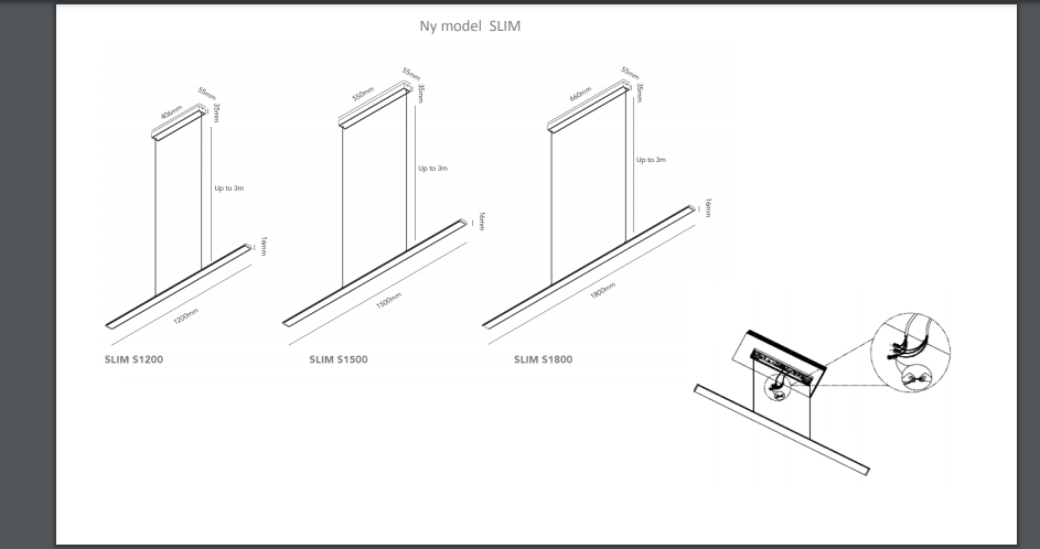 Slim S1800 2700K/3000K Sort