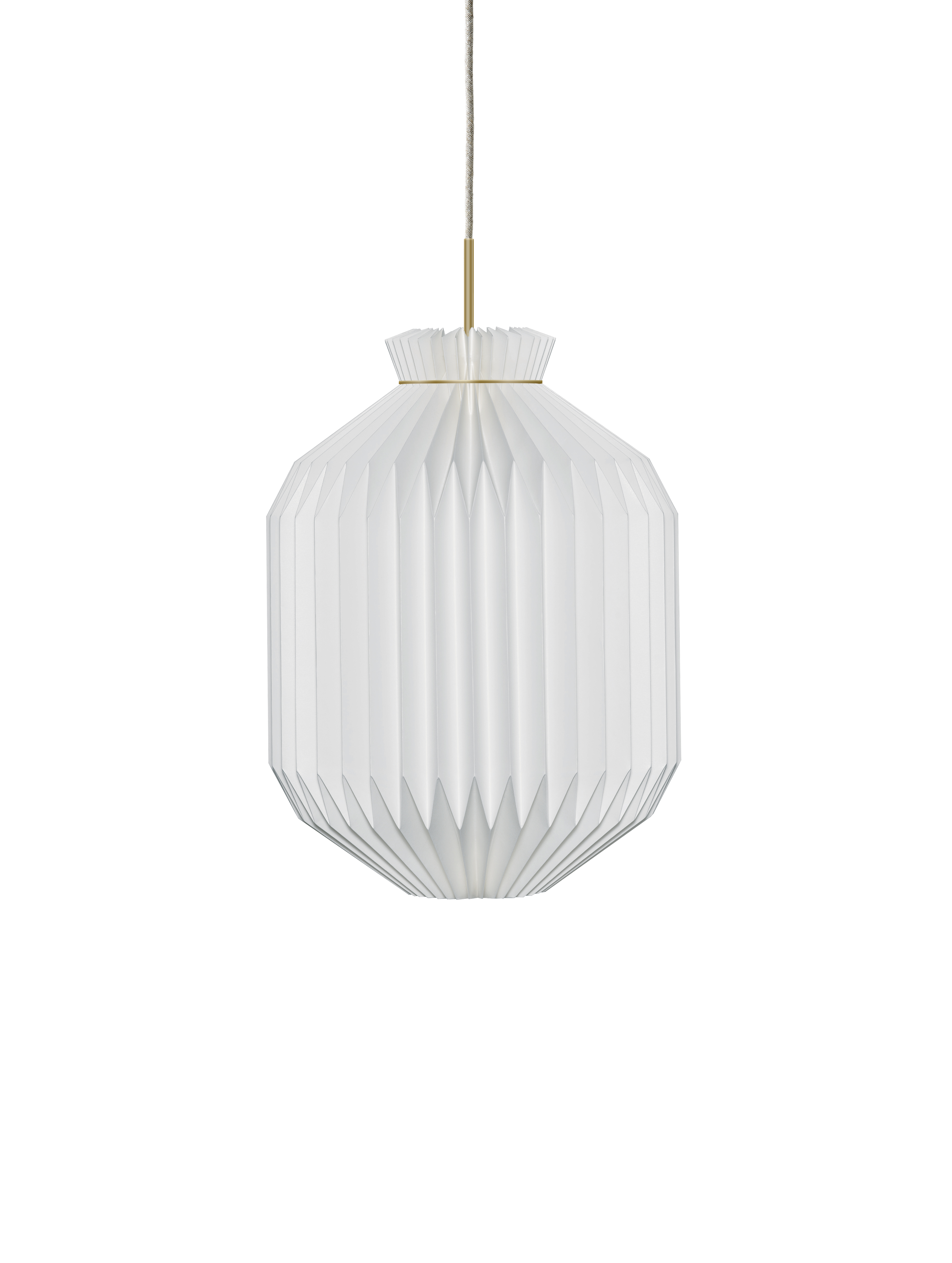 Model 105 Ø30 hvid/guld pendel m. plastskærm