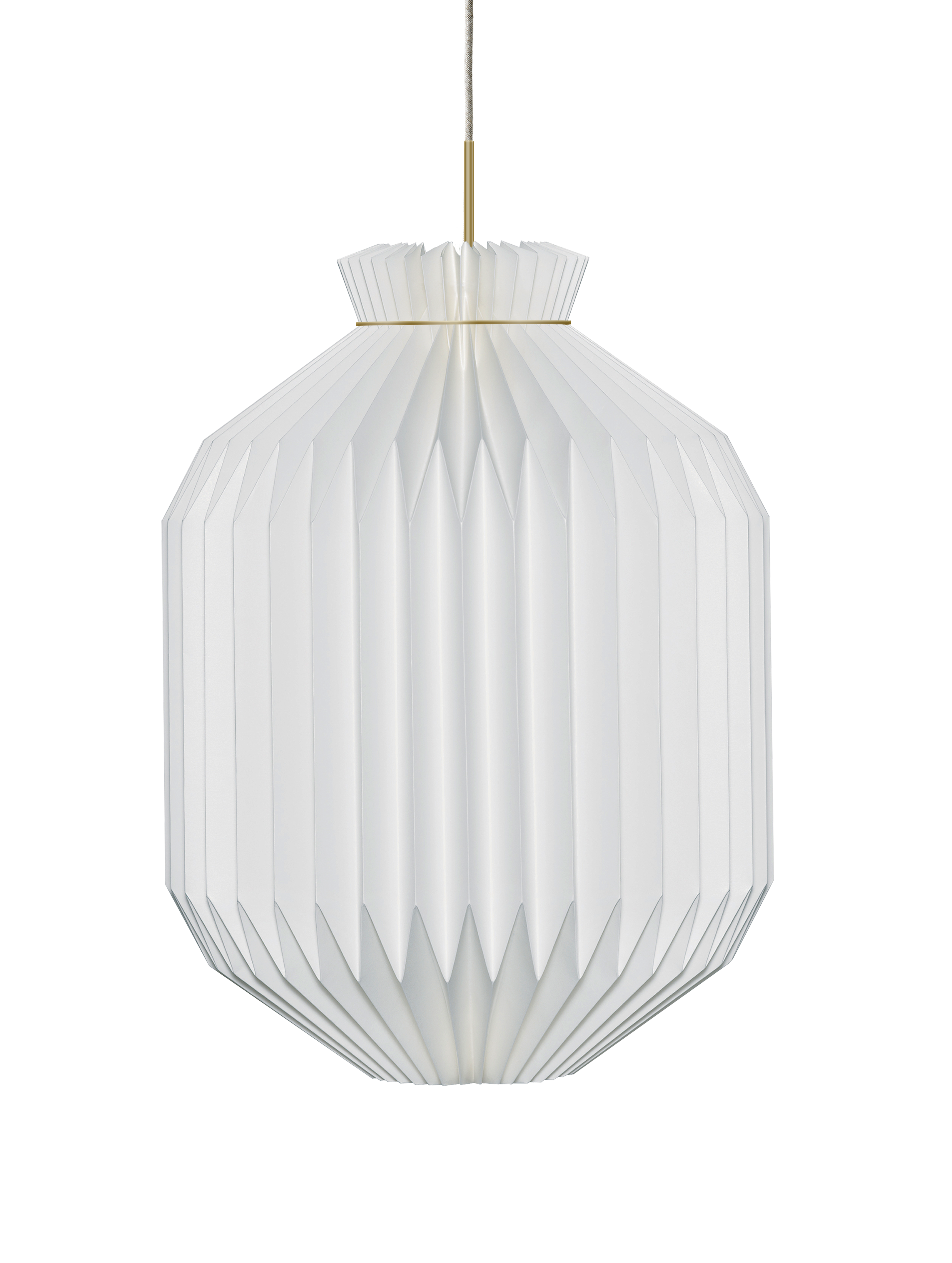 Model 105 XXL hvid/guld pendel m. plastskæm billede 4