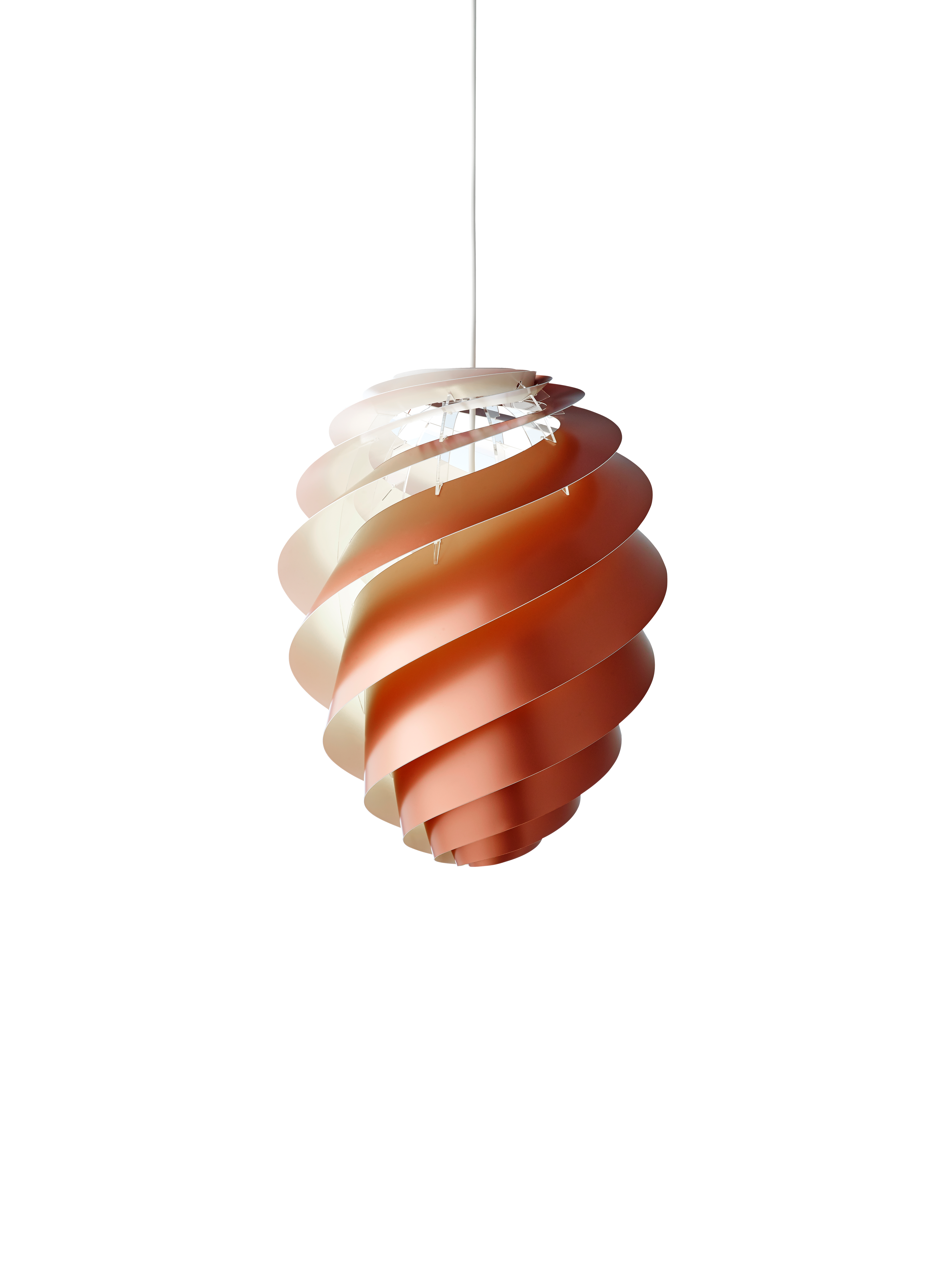 LE KLINT 1312 Swirl 2 E27 Ø36 Kobber Medium Pendel i tændt tilstand