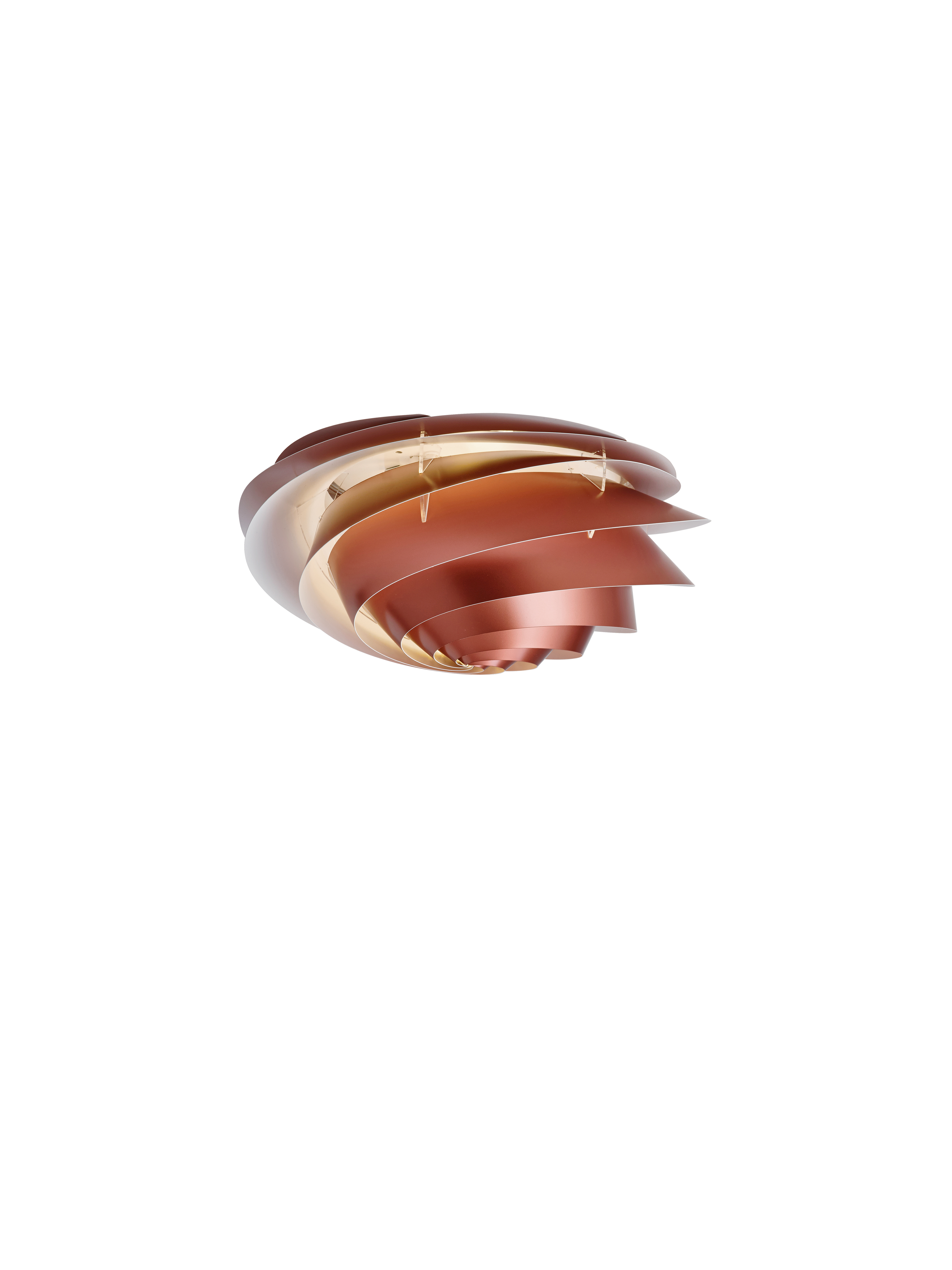 Model 1320 Swirl Ø37 2xE27 kobber lofts/væglampe tændt