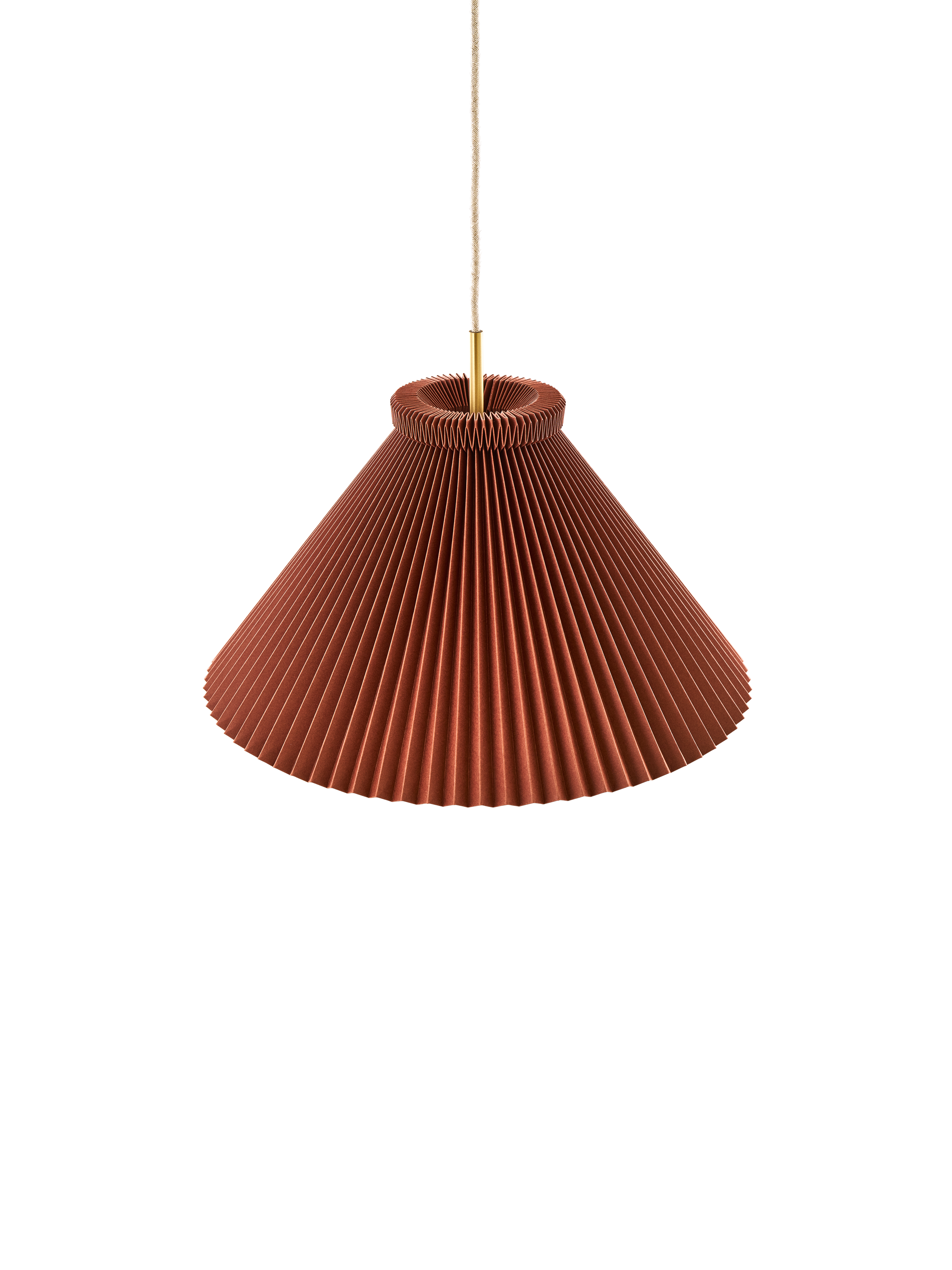 Zoomet helt ind på den unikke designet Le Klint Colour Pleats 1-30 Chocolate/Messing