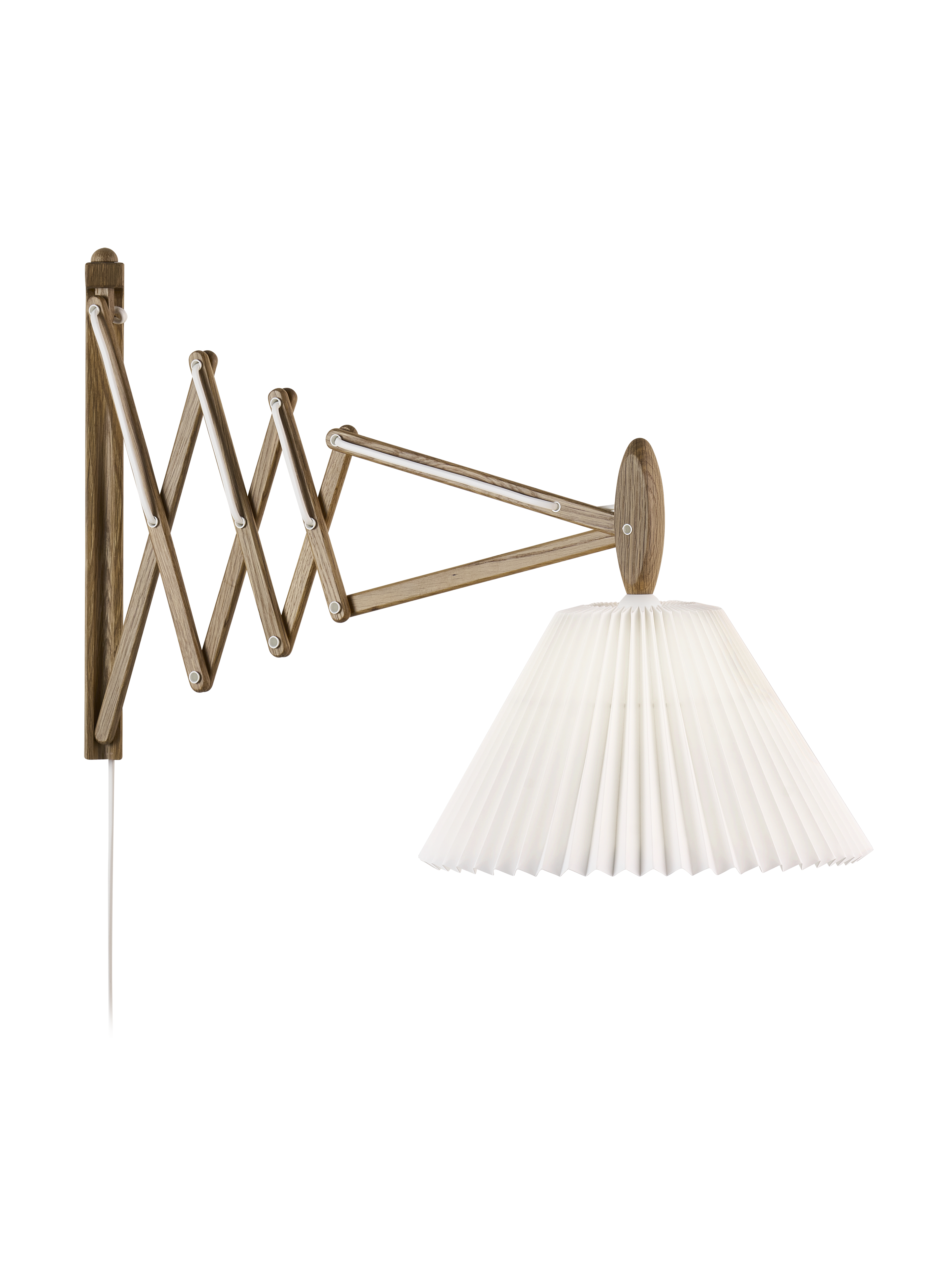 LE KLINT 233 Sax Væglampe i Røget Eg m. Papirskærm