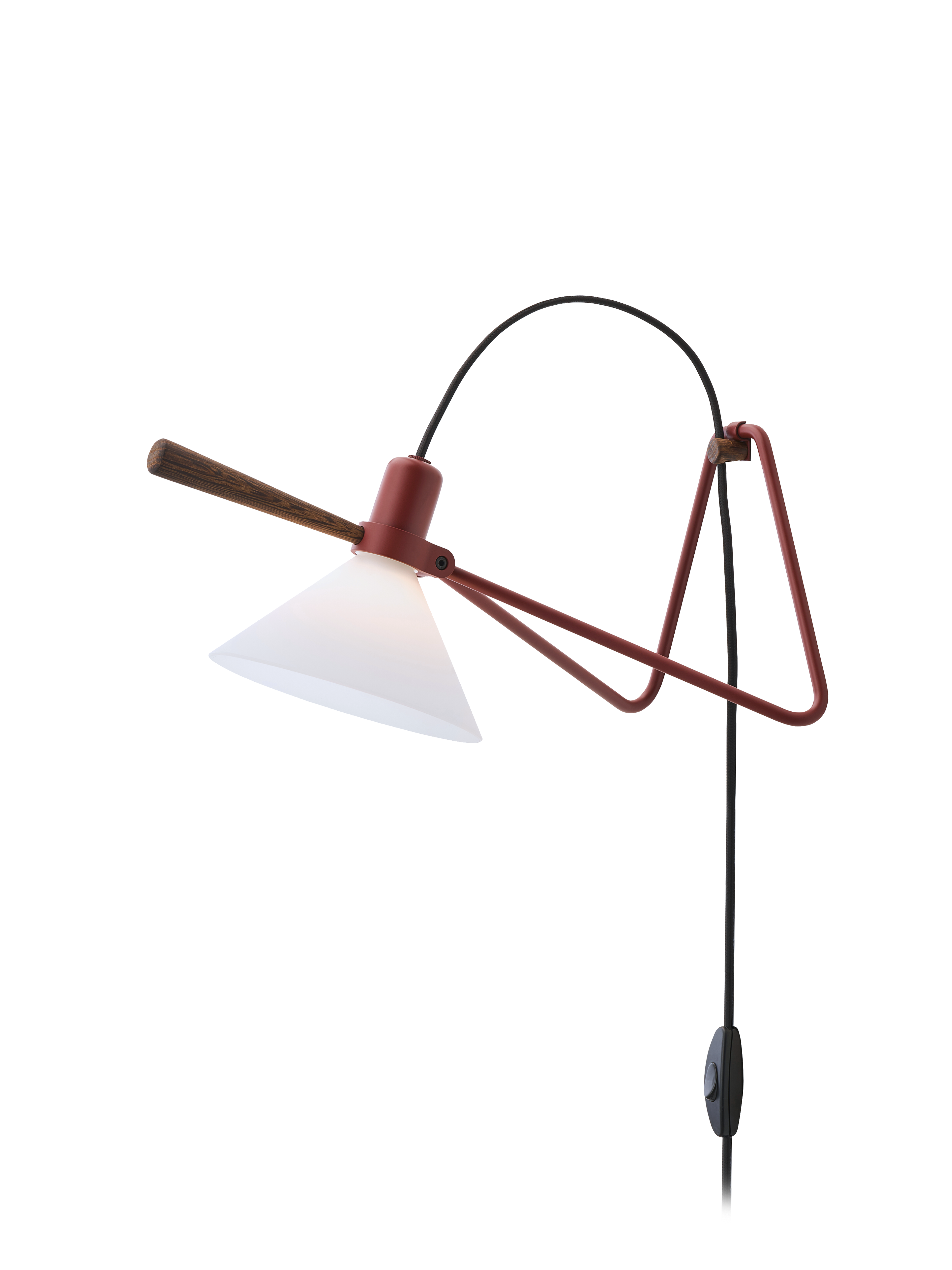 LE KLINT Spot Oxide Red kan også sættes op som en smart væglampe