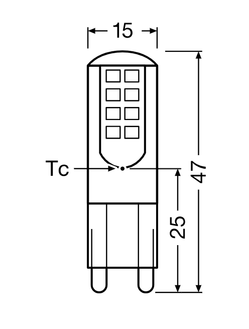 Ledvance LED Stift 2,6W 320lm 2700K G9