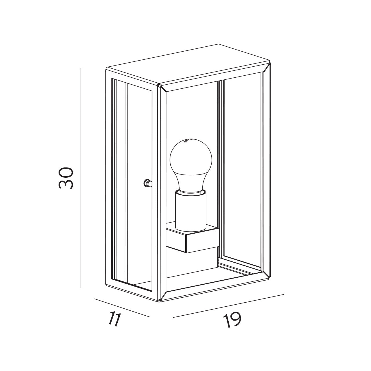 Norlys Lofoten Sort Opal, E27 IP44 57W - Udendørslampe