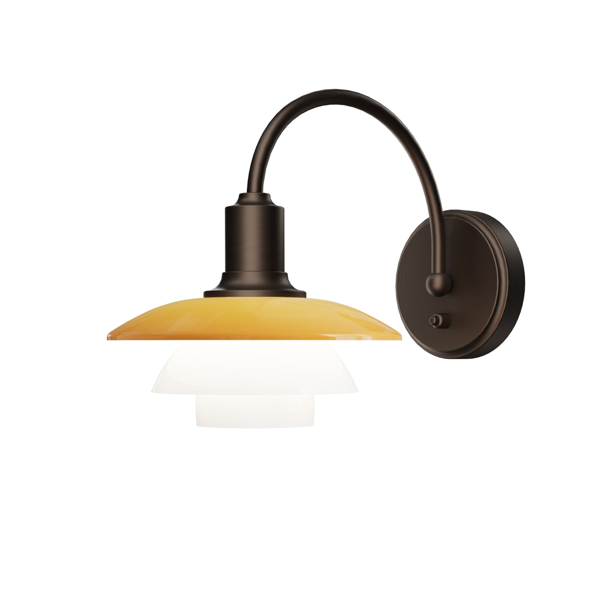 PH 2/2 Centenary Edition Amber/Opal White væglampe u/ ledning m/ afbryder