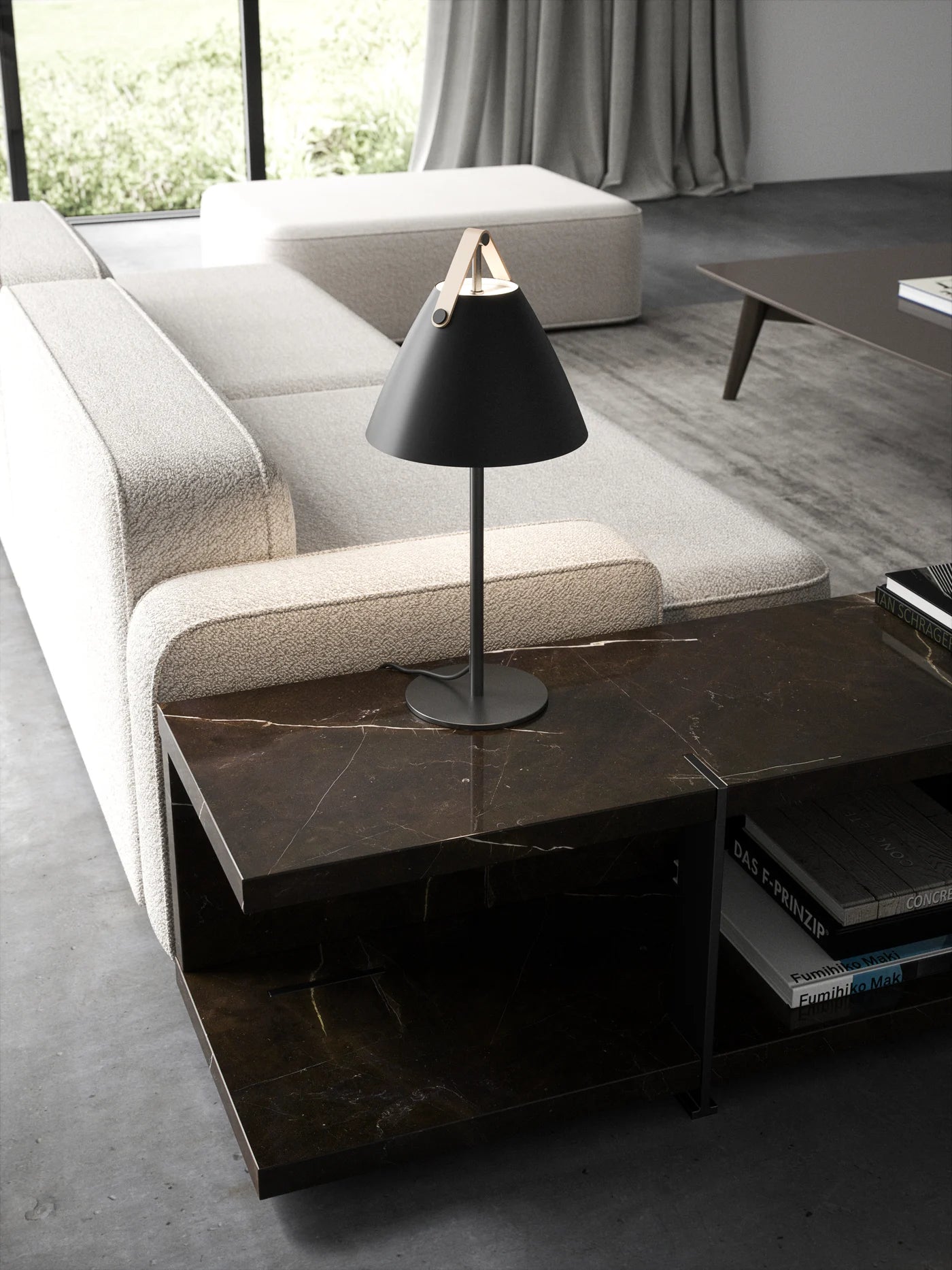 Strap Bordlampe Sort