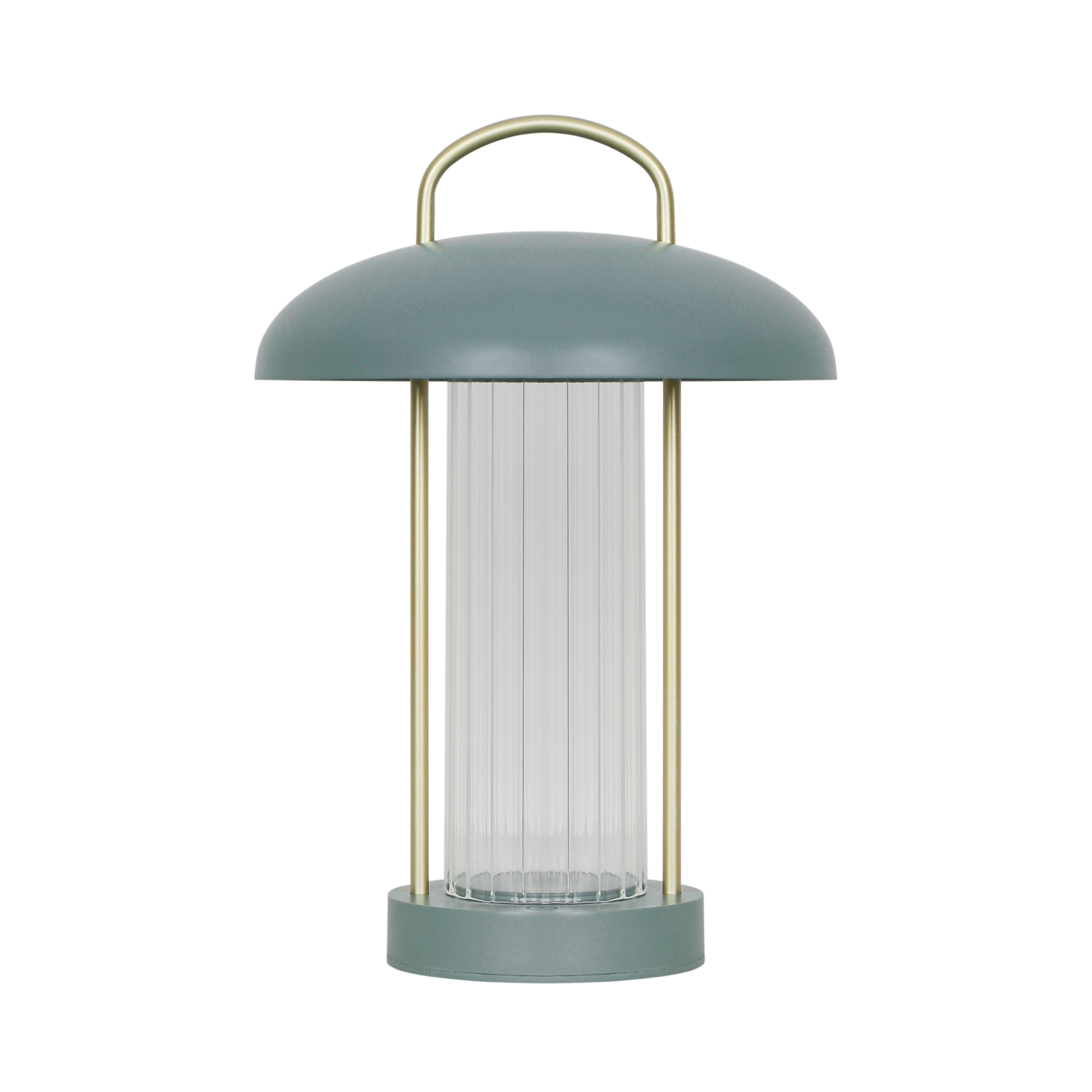 Helt tæt på Nordlux nye Mirano Portable Table Lamp i Støvet Grøn