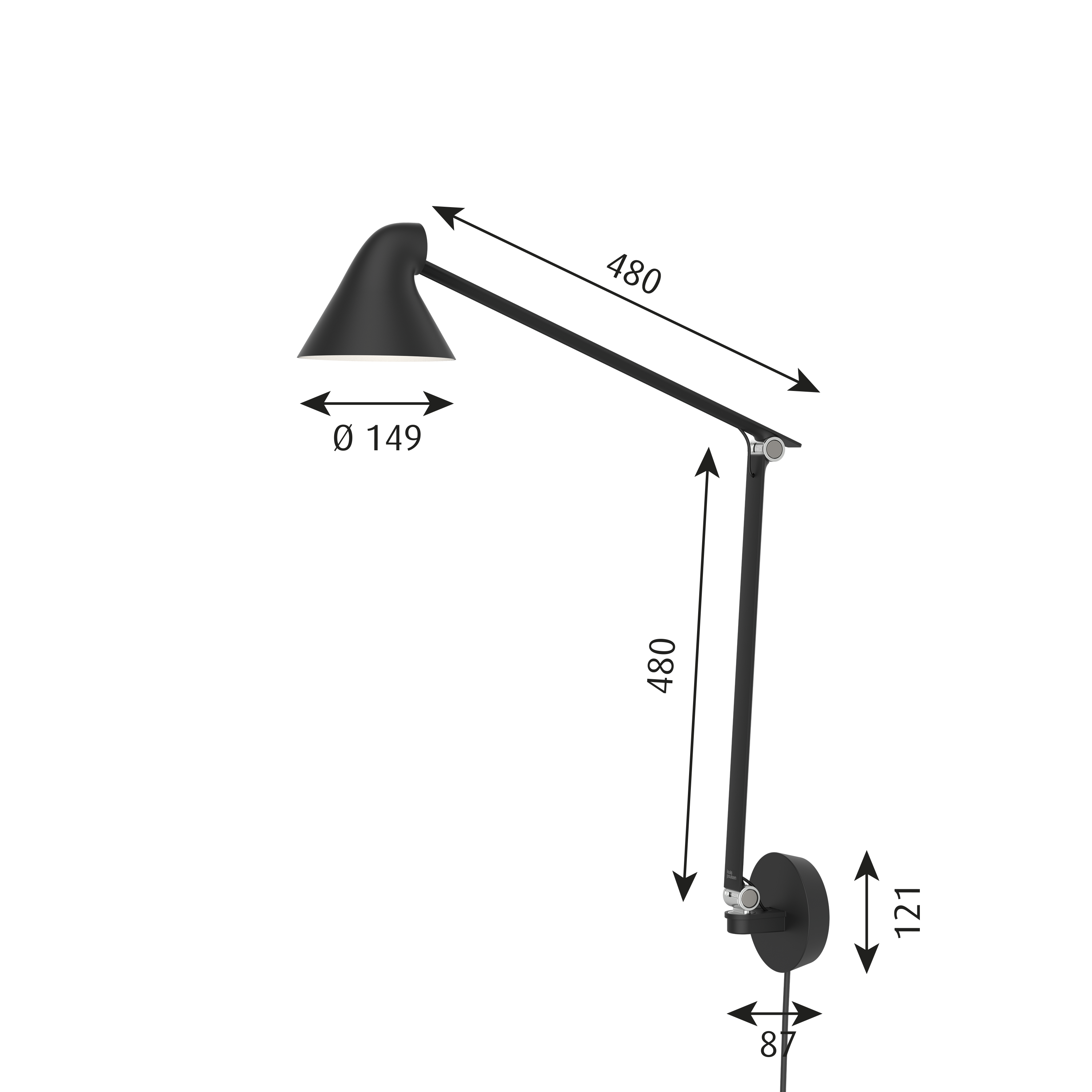 NJP Louis Poulsen mål og sort m boks