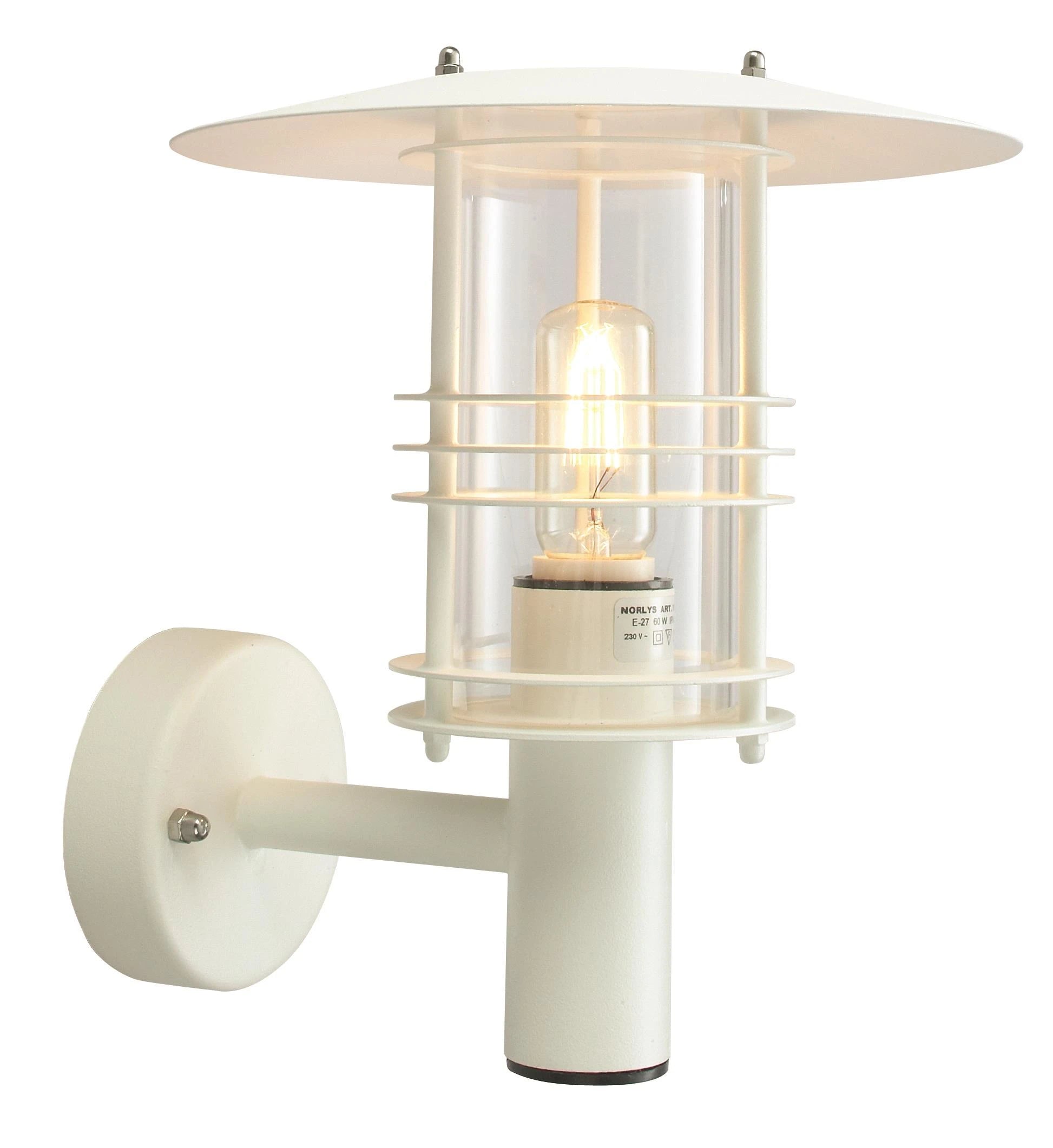 Norlys Stockholm Hvid Klar, E27 IP54 46W 31CM - Udendørslampe