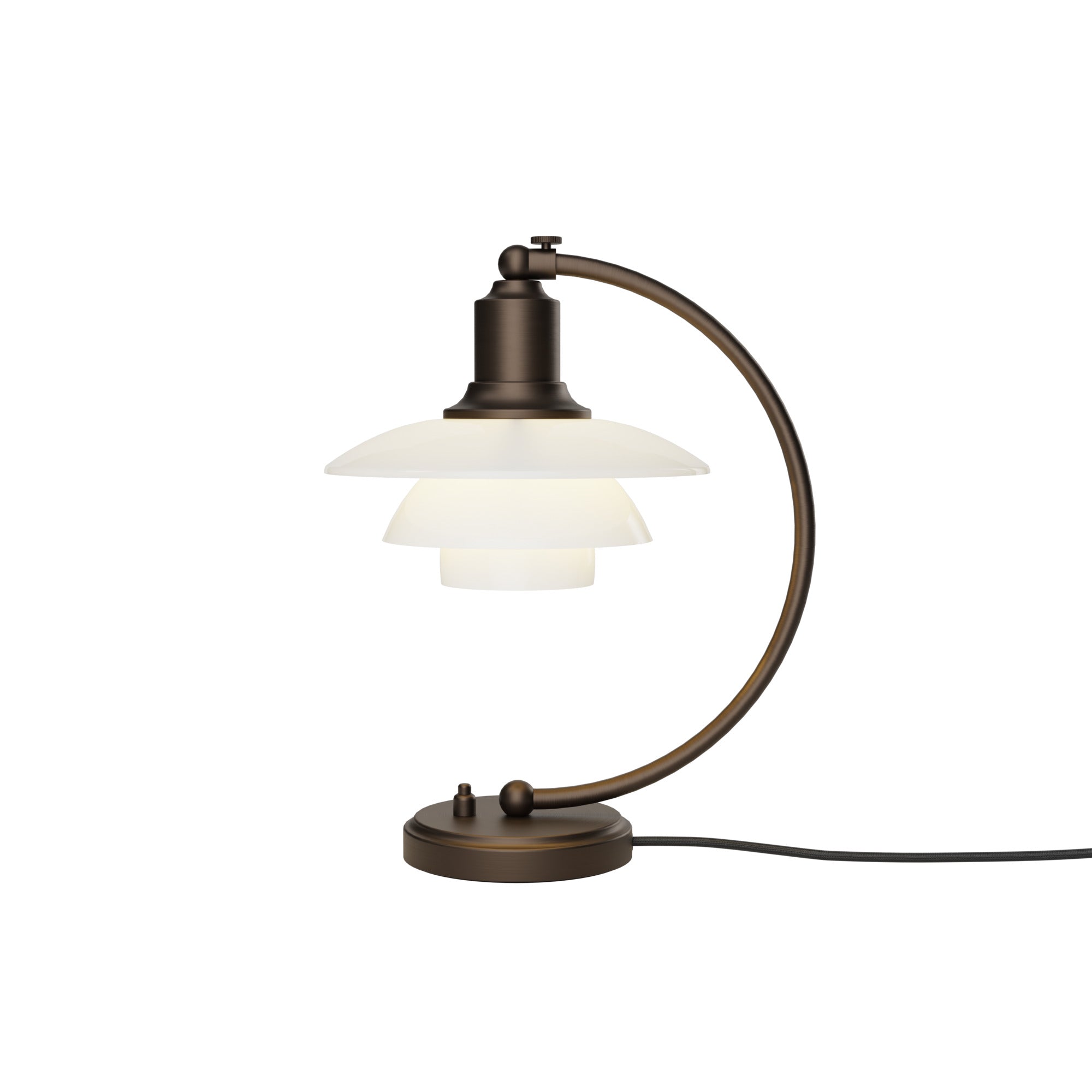 Louis Poulsen PH lampe Luna 2/2 Bordlampe Bruneret Messing/Opalglas