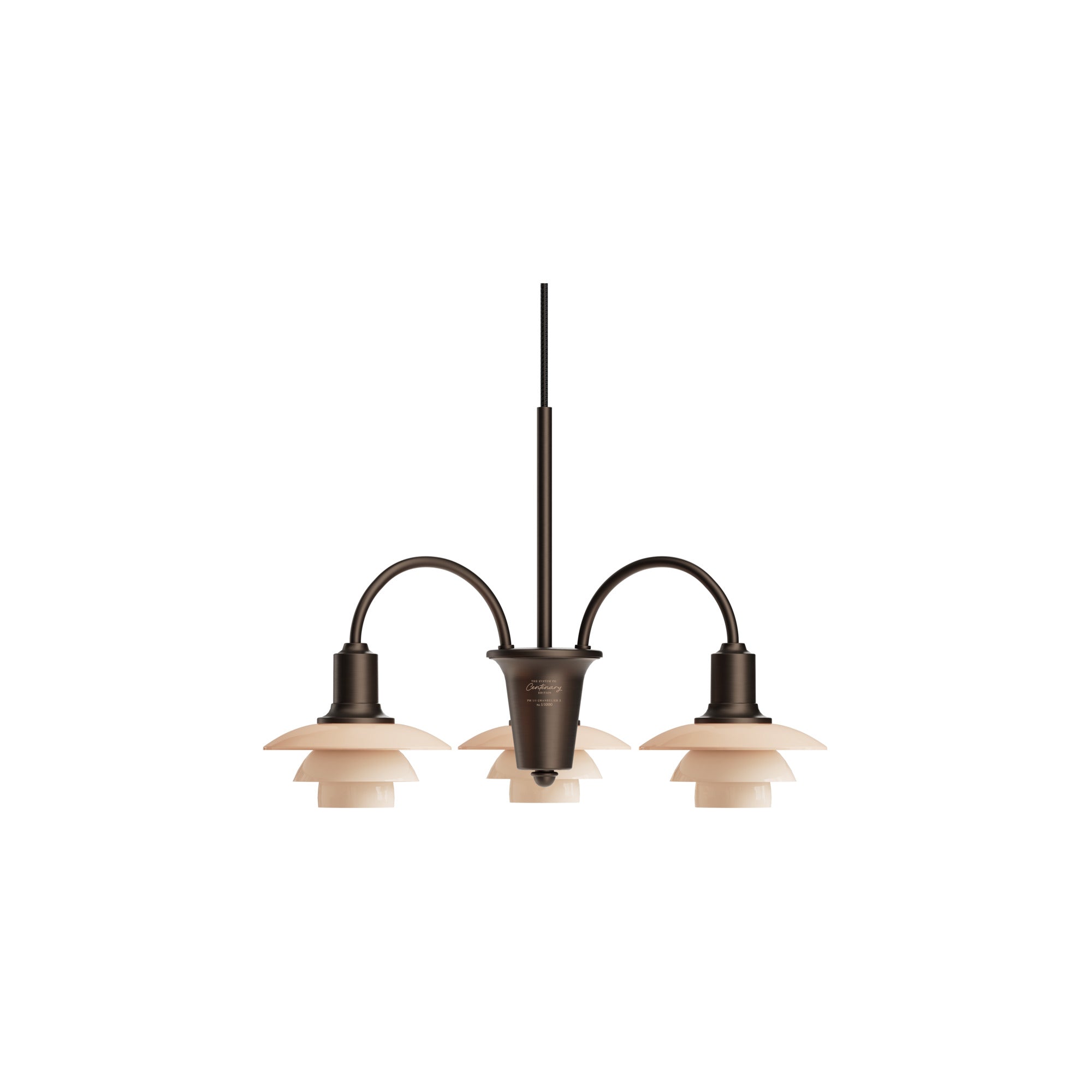 PH 1/1 Centenary Edition Aged Brass/Dusty Terracotta 3-armet lysekrone