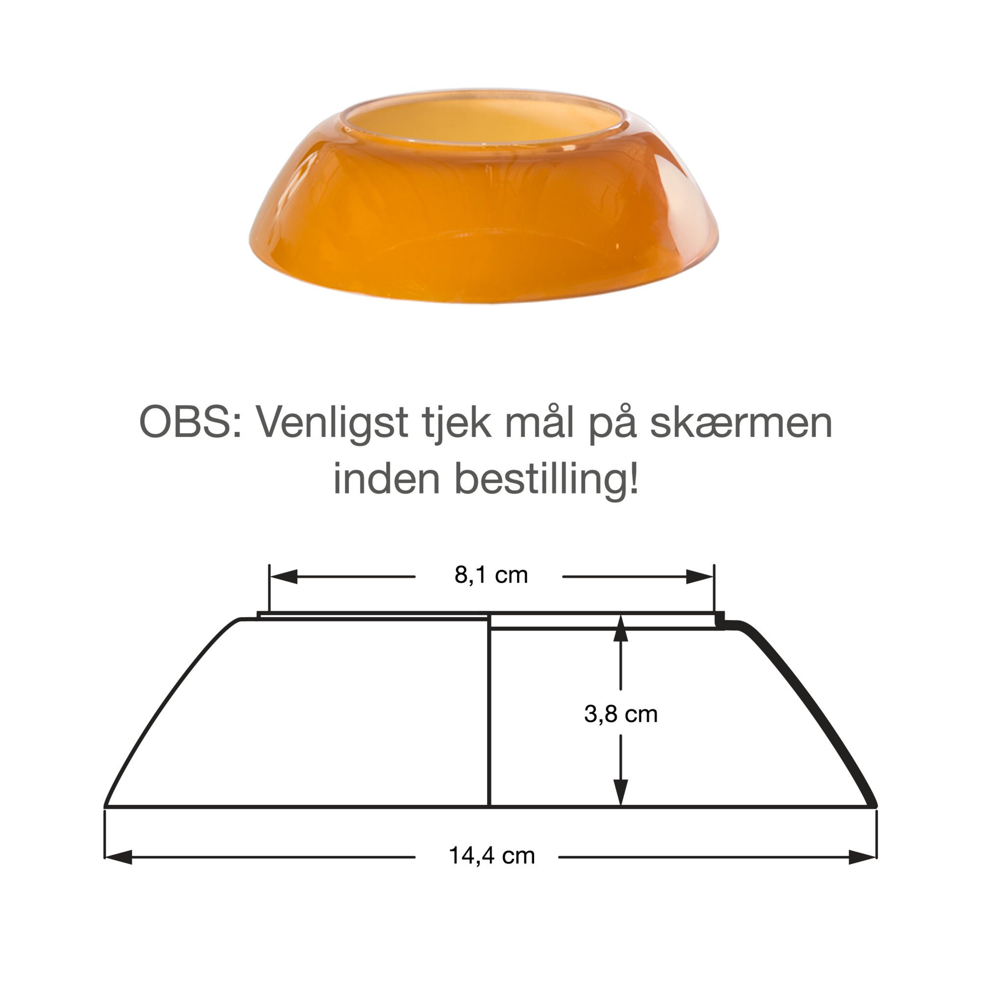 Mellemskærm Ravfarvet Glas til PH 3/2
