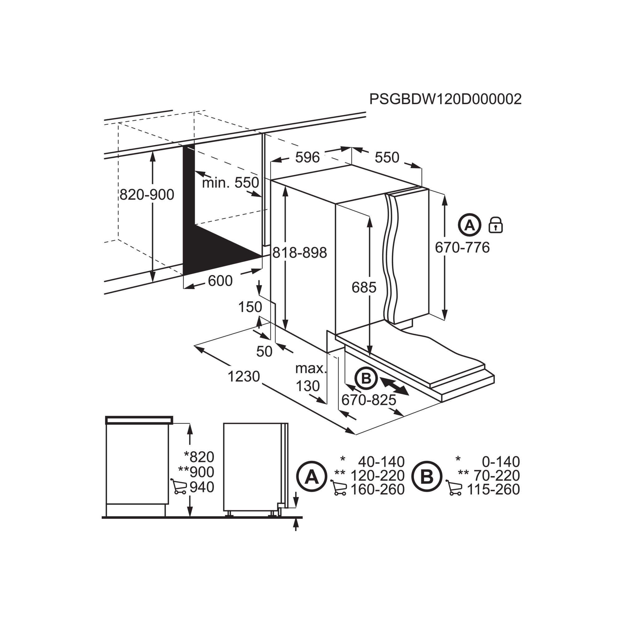 Electrolux EEG69405L Opvaskemaskine til integrering