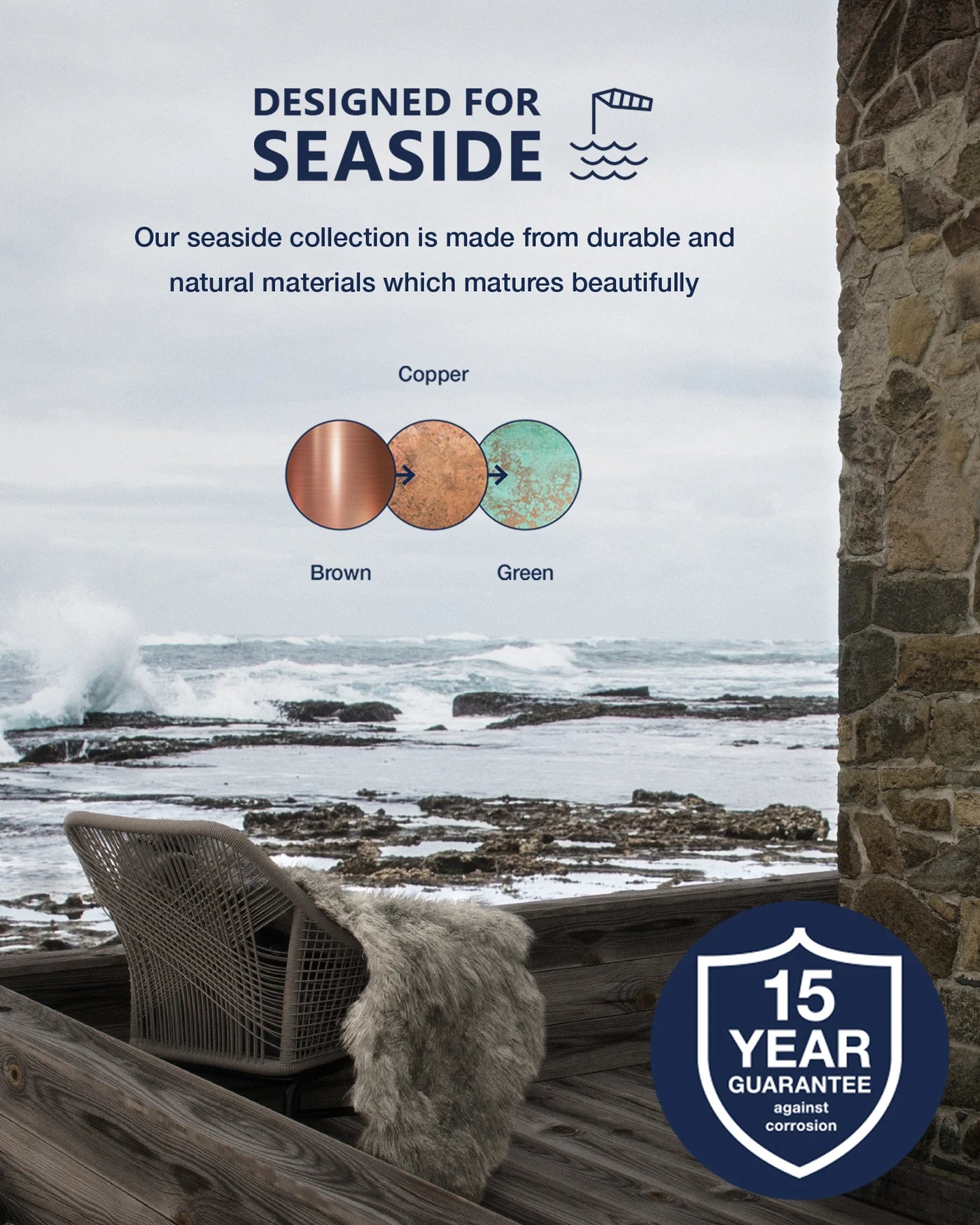 Scorpius Maxi udendørs væglampe E27, kobber - Nordlux