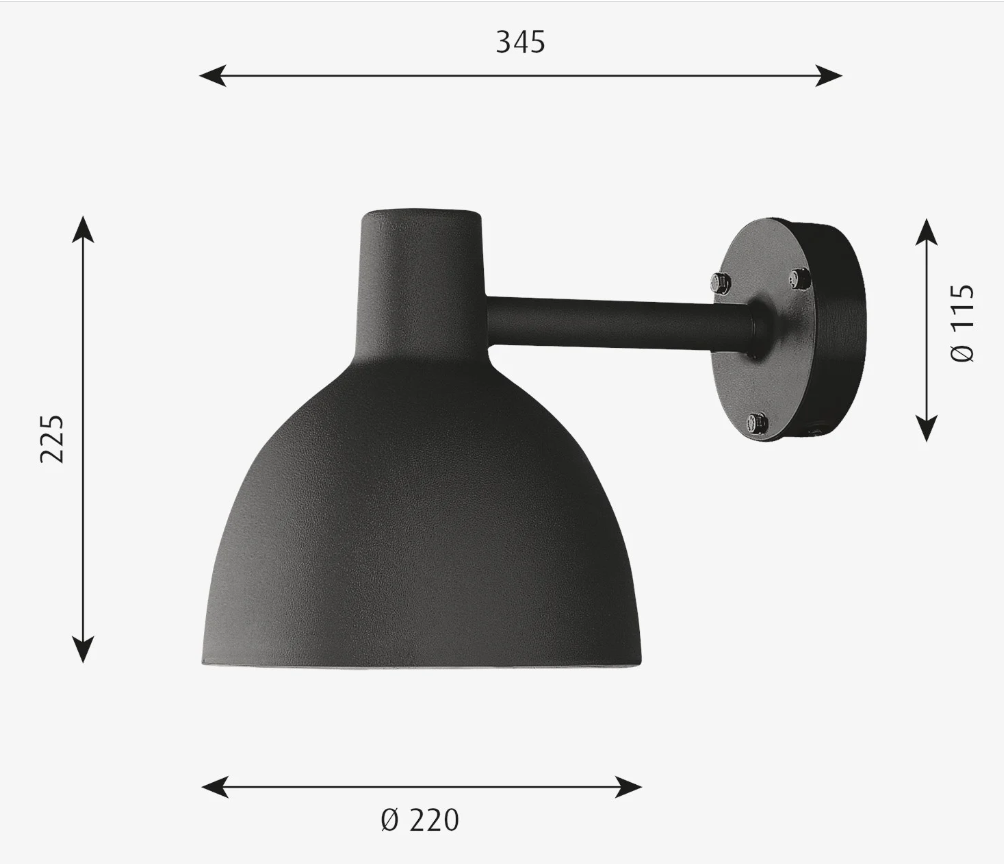 Toldbod 220 Væg Sort