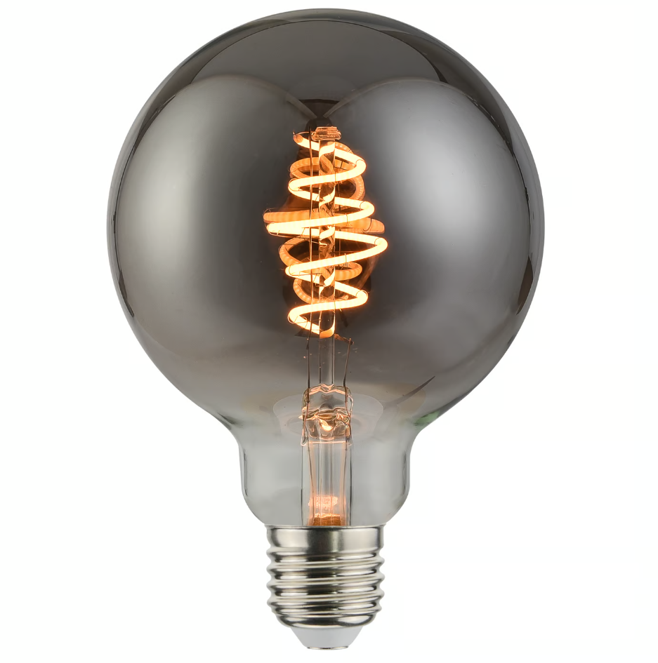 Nordlux pære G125 Spiral 1800K E27 140lm Dæmpbar røgfarvet