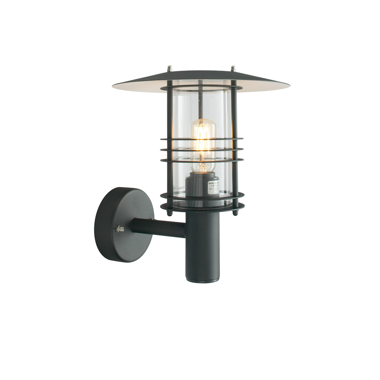 Norlys Stockholm Sort Klar, E27 IP54 46W 31CM - Udendørslampe