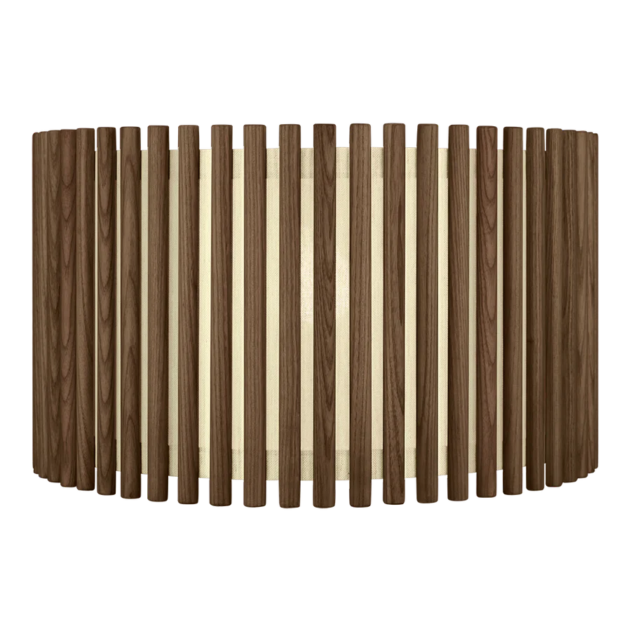 Helt tæt på Umage's Komorebi Circle Large Lampeskærm i Dark Oak