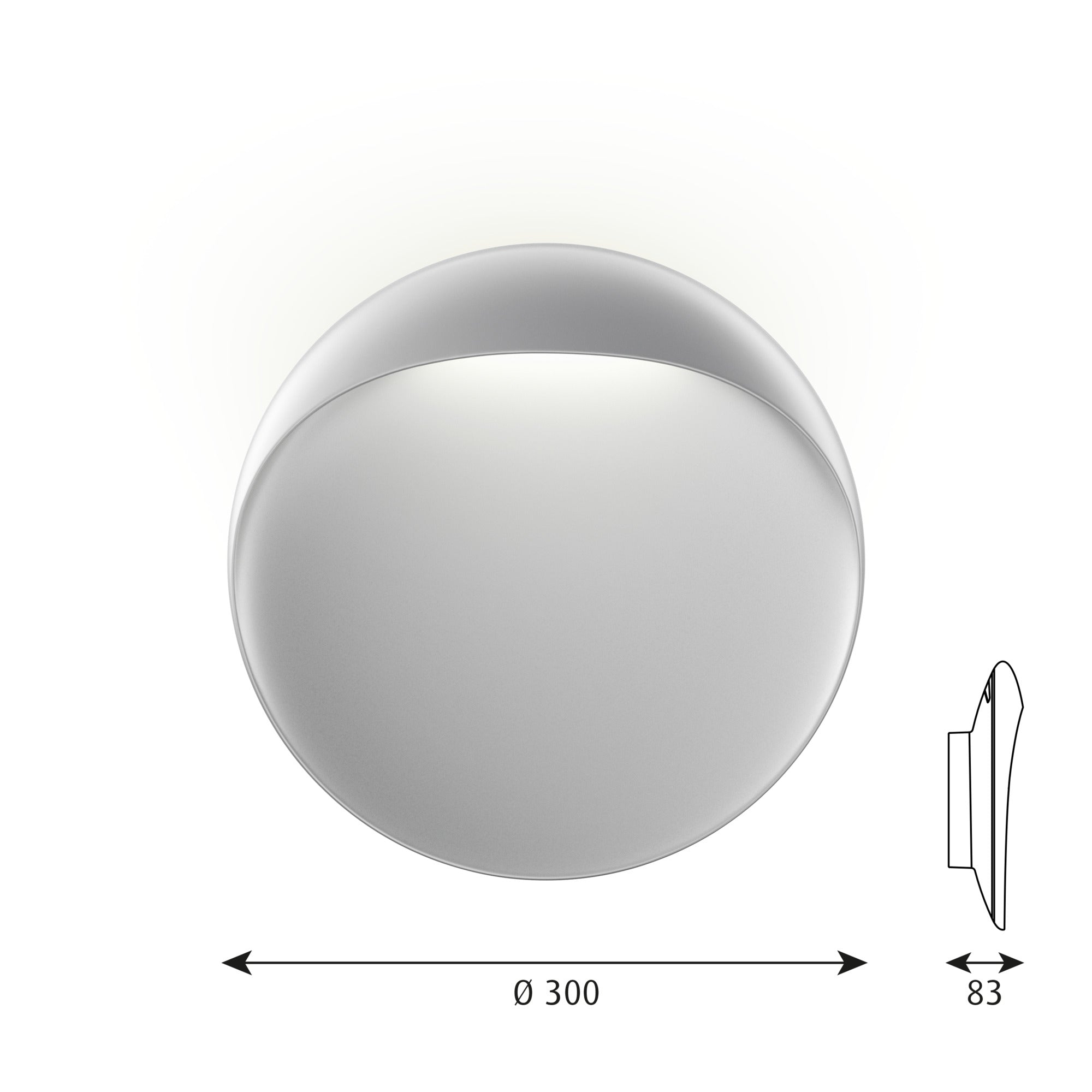 Flindt Væg Aluminium Ø300 LED 3000K 16W