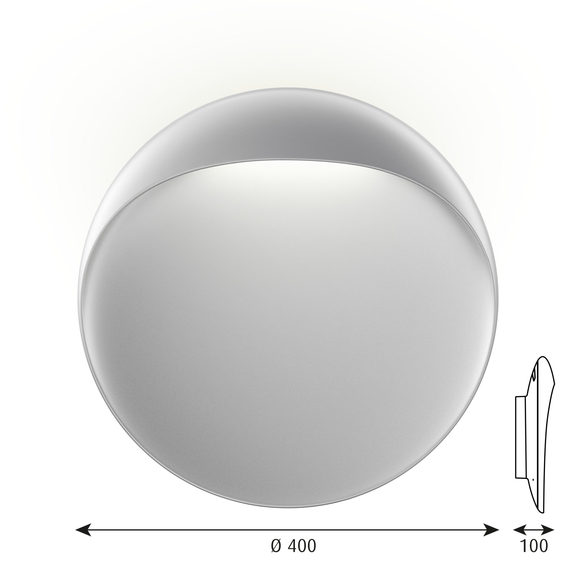 Flindt Væg Aluminium Ø400 LED 3000K 20W