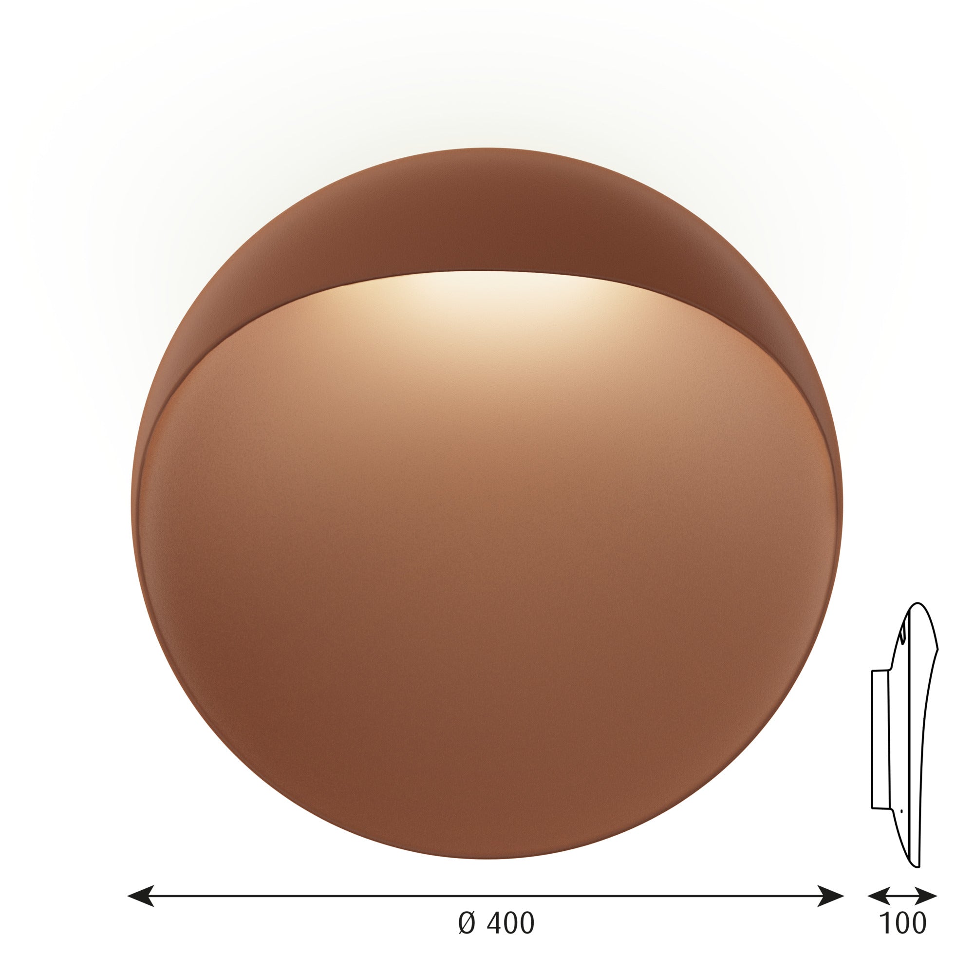 Flindt Væg Corten Ø400 LED 3000K 20W