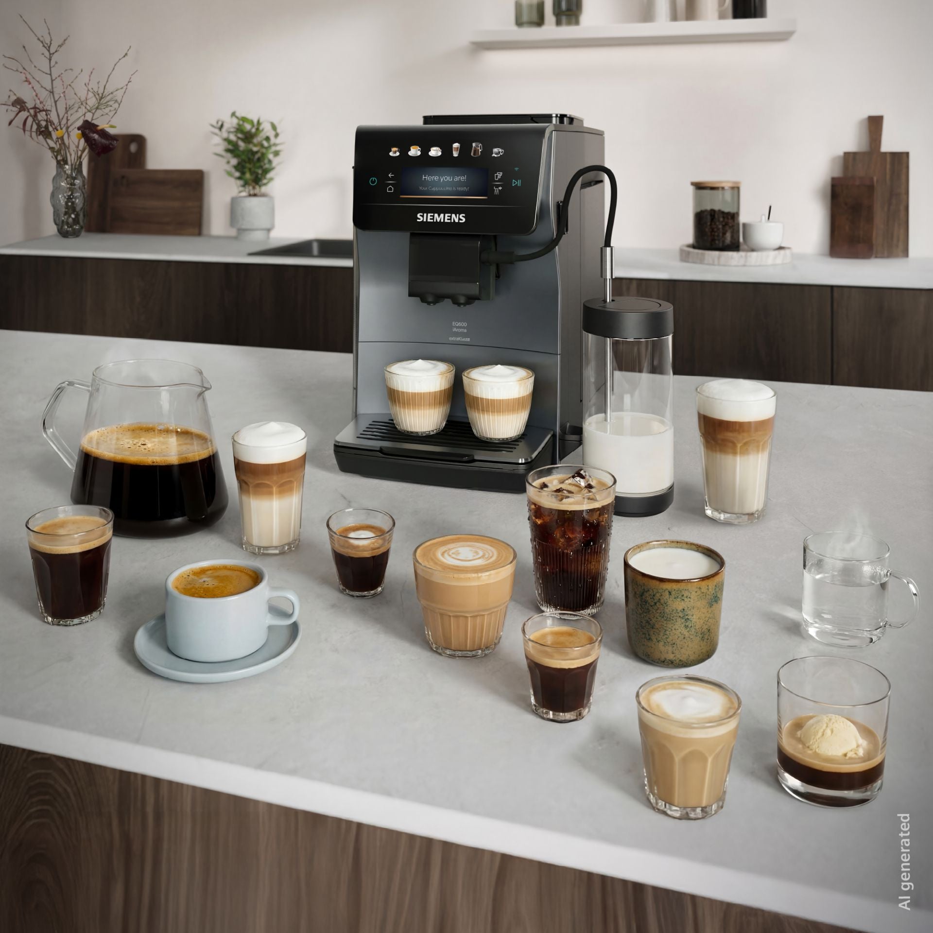 Siemens TP603EF6 Espressomaskine byder på et væld af kaffetyper