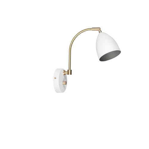 Deluxe Væglampe Hvid og messing Dæmpbar MR16