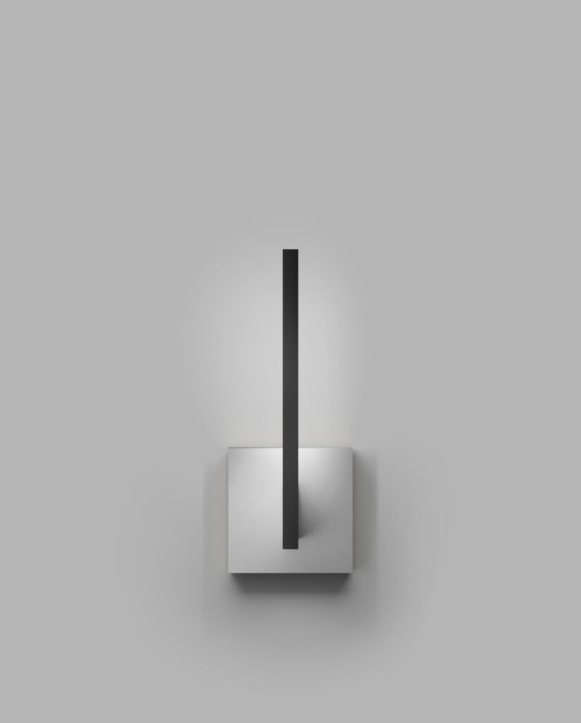 Light-Point Inlay W1 Linear matsort satinsølv LED væglampe af Studio F. A. Porsche set forfra
