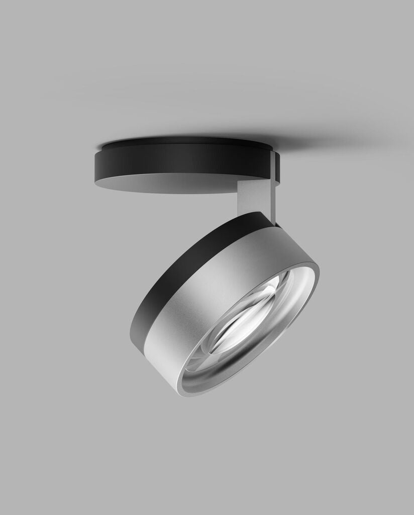 Light-Point Blade C1+ Slim matsort satinsølv LED loftslampe af Studio F. A. Porsche i tippet tilstand