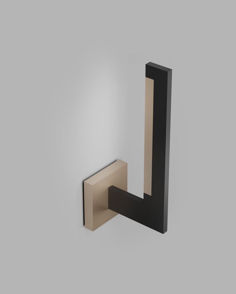 Inlay W2 Linear matsort satinguld LED væglampe billede 4